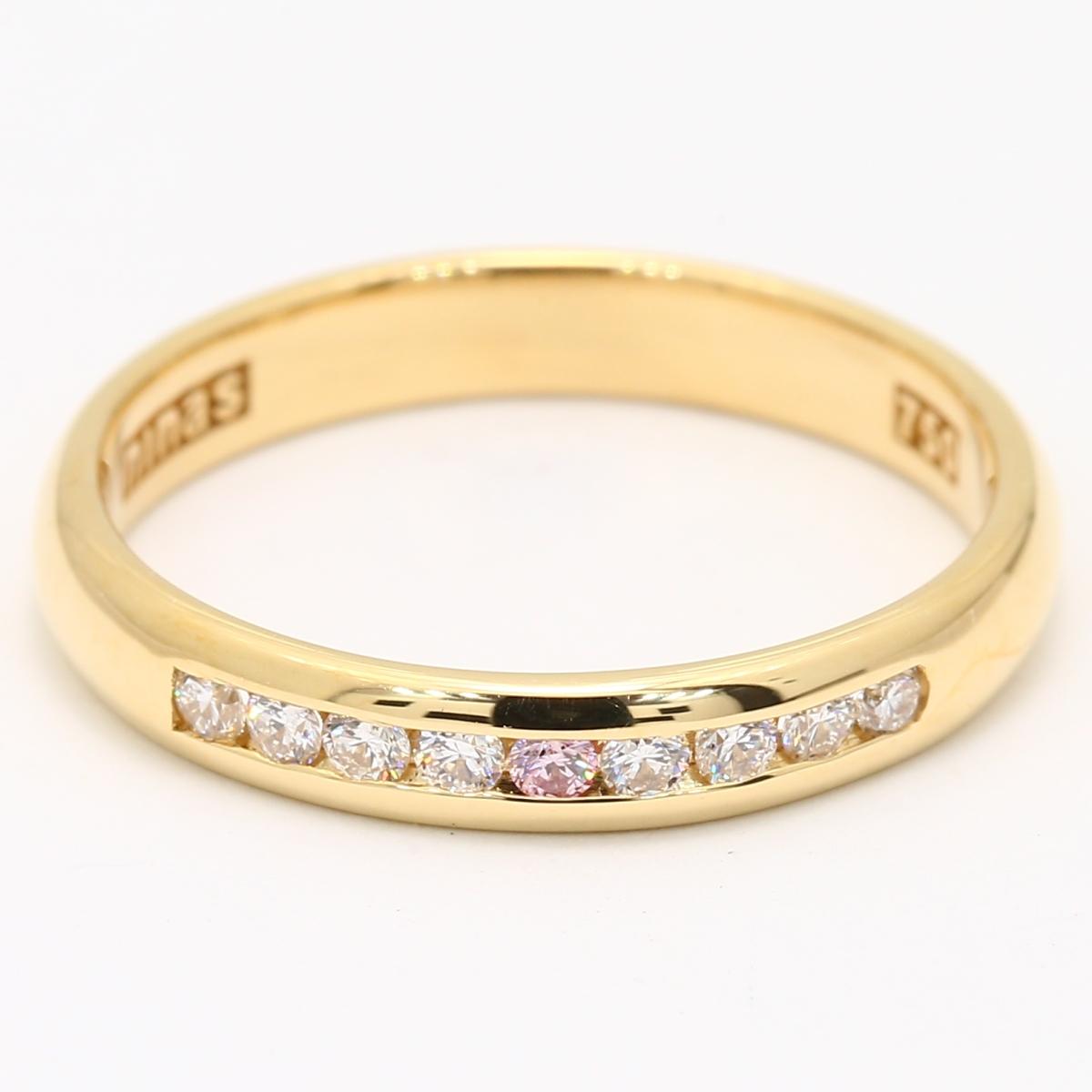 Swan Argyle pink white diamond channel set ring