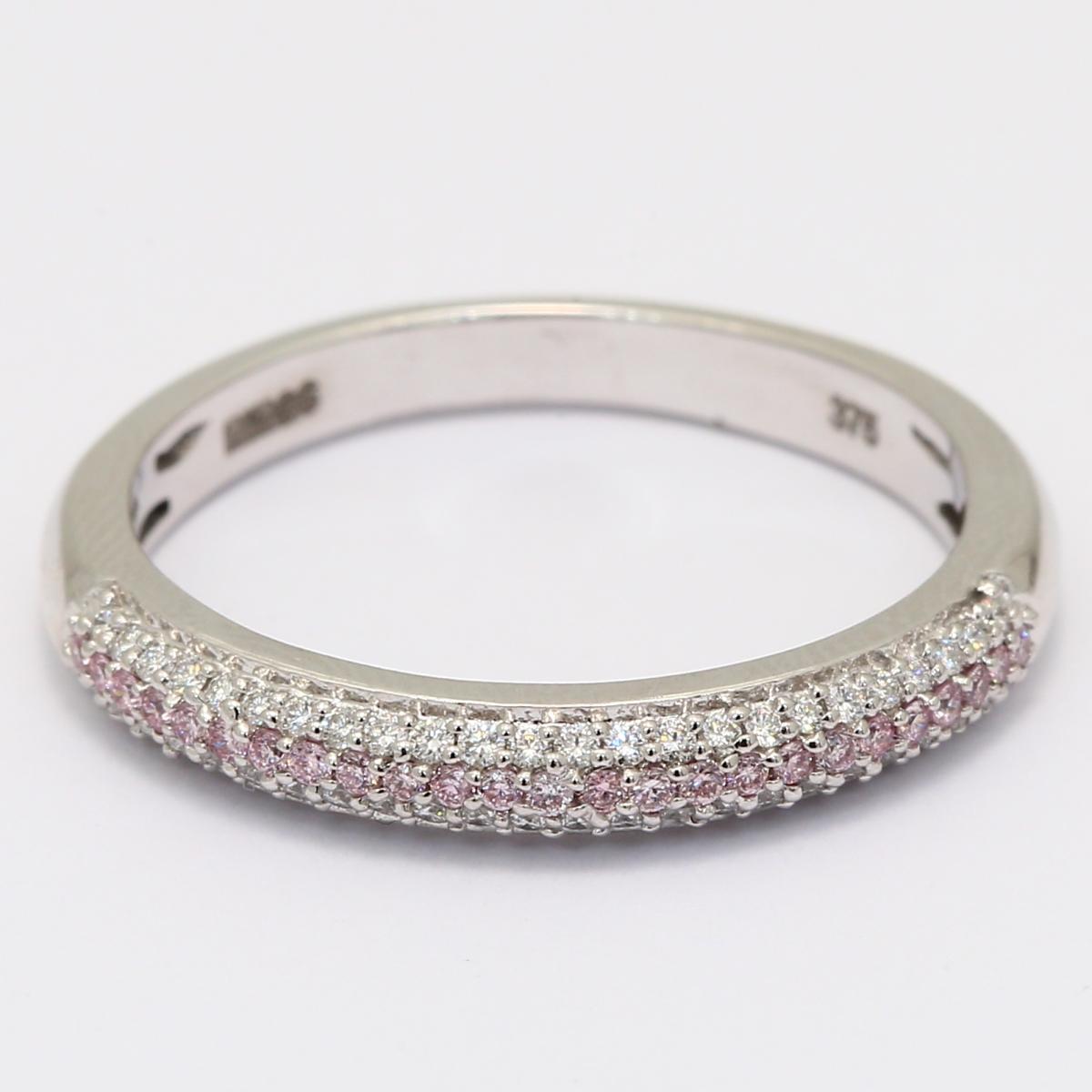 Ombre Argyle pink and white diamond ring