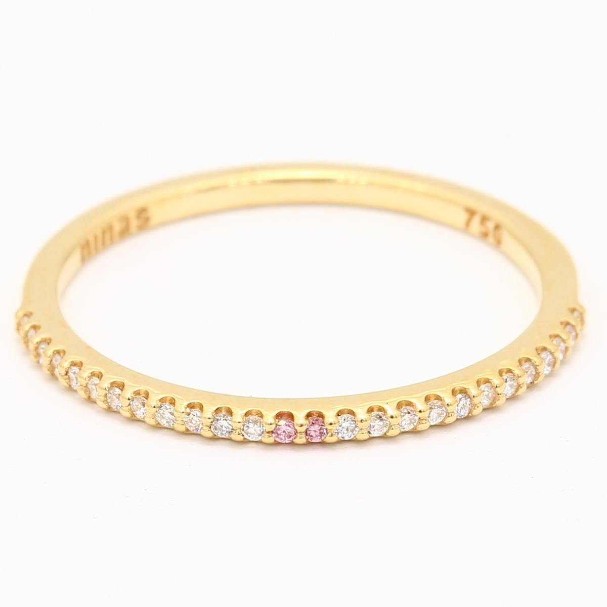 Love So Fine Argyle Pink and White Diamond Wedding Ring