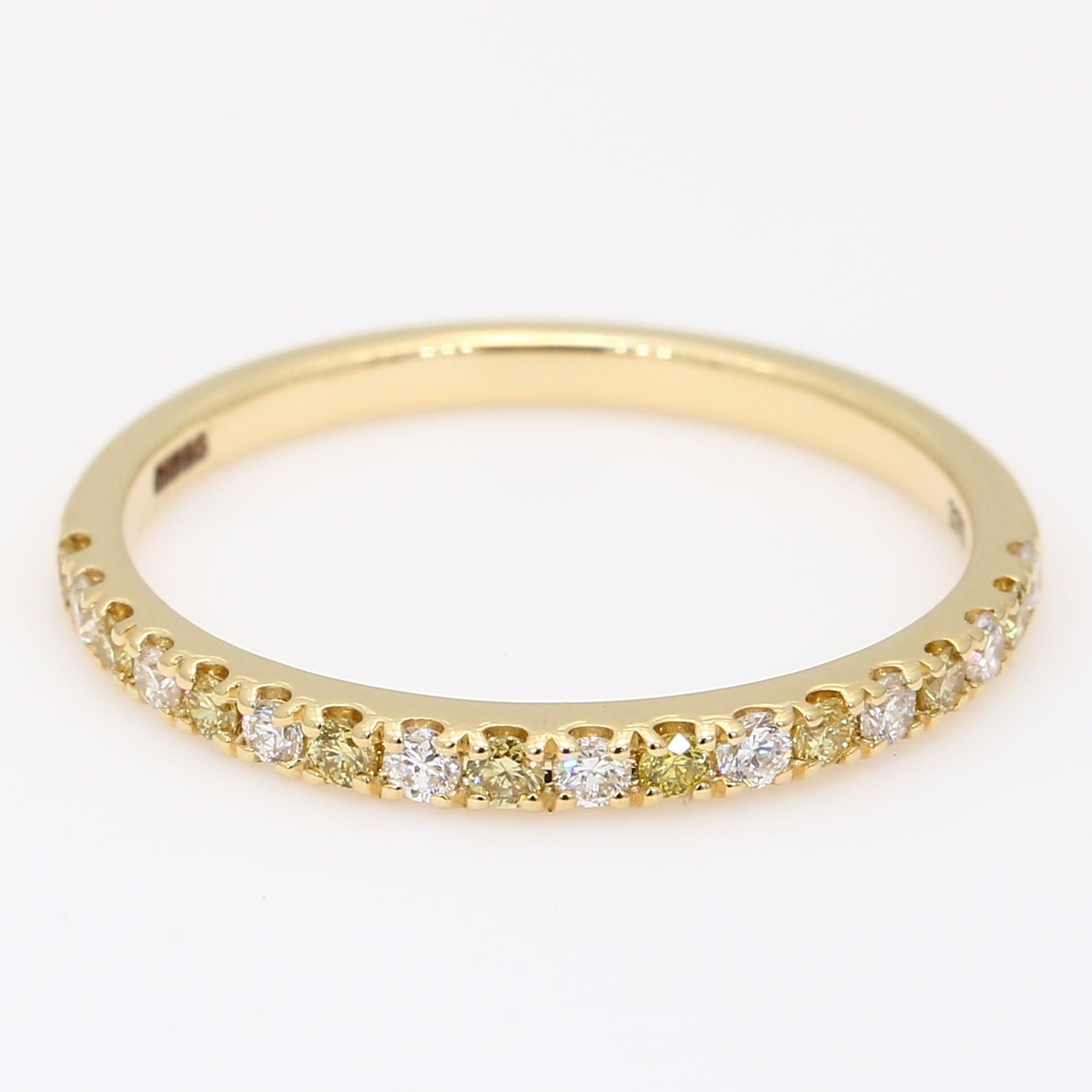 Medley yellow and white diamond stackable ring