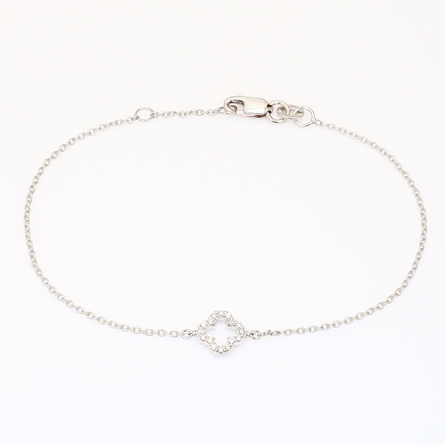Clover white diamond bracelet