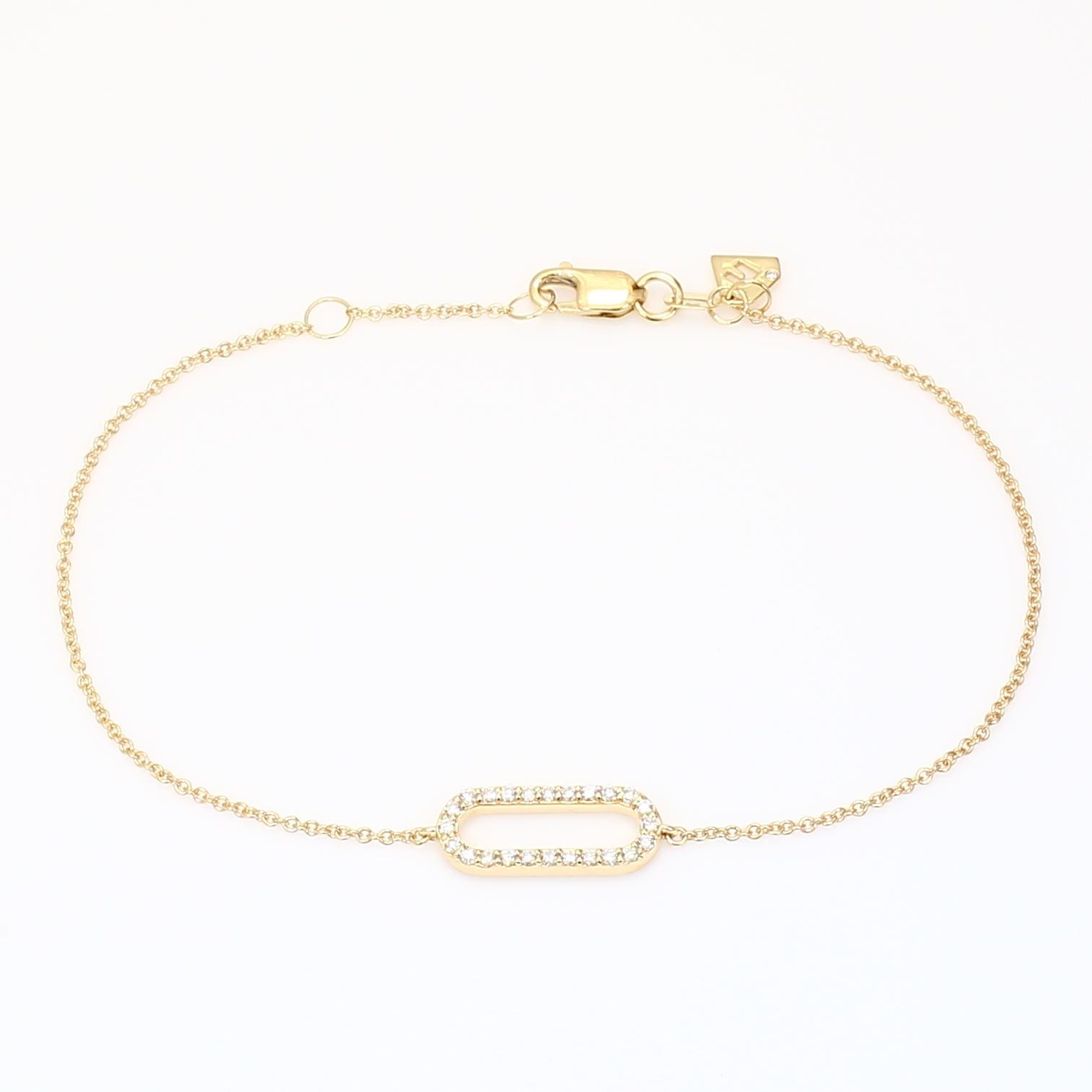 Viola white diamond oval bracelet