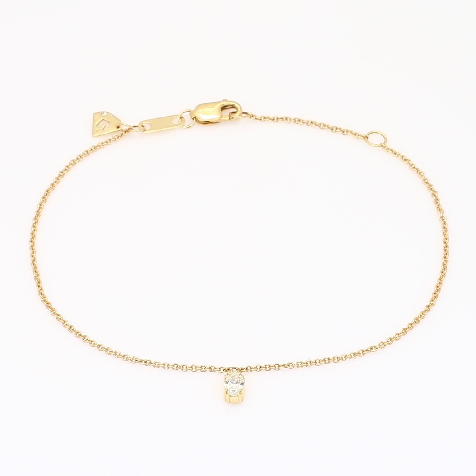 Ellipse oval-cut white diamond bracelet