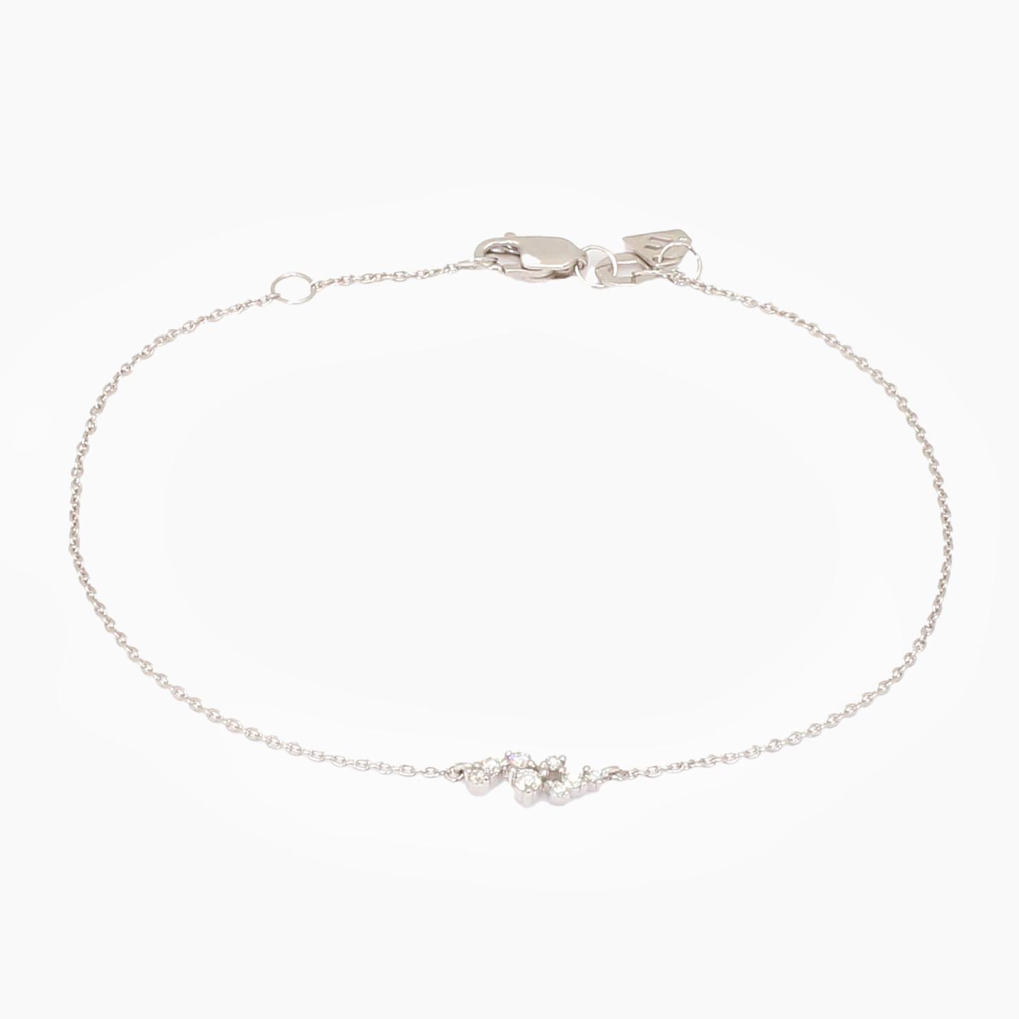 Carousel white diamond cluster bracelet