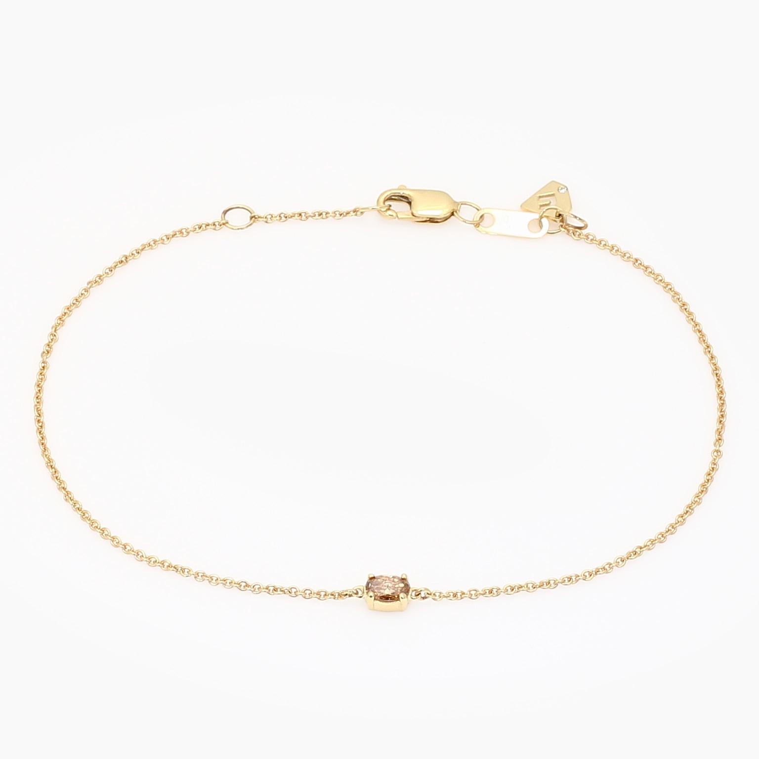 Sparkling oval-cut champagne diamond bracelet