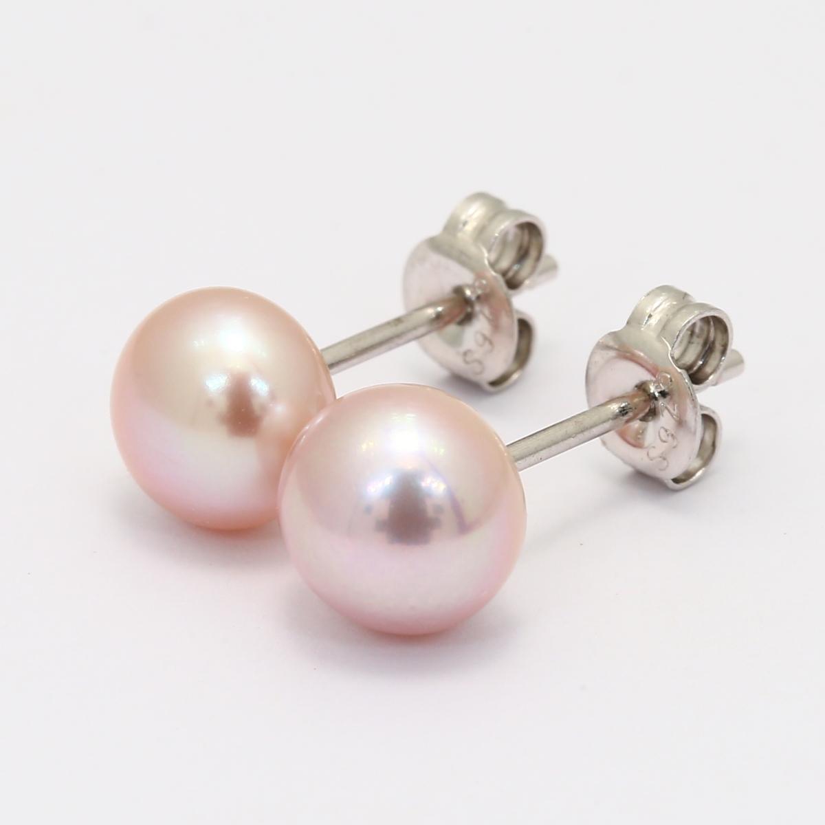 Charisma pink fresh water pearl stud earrings