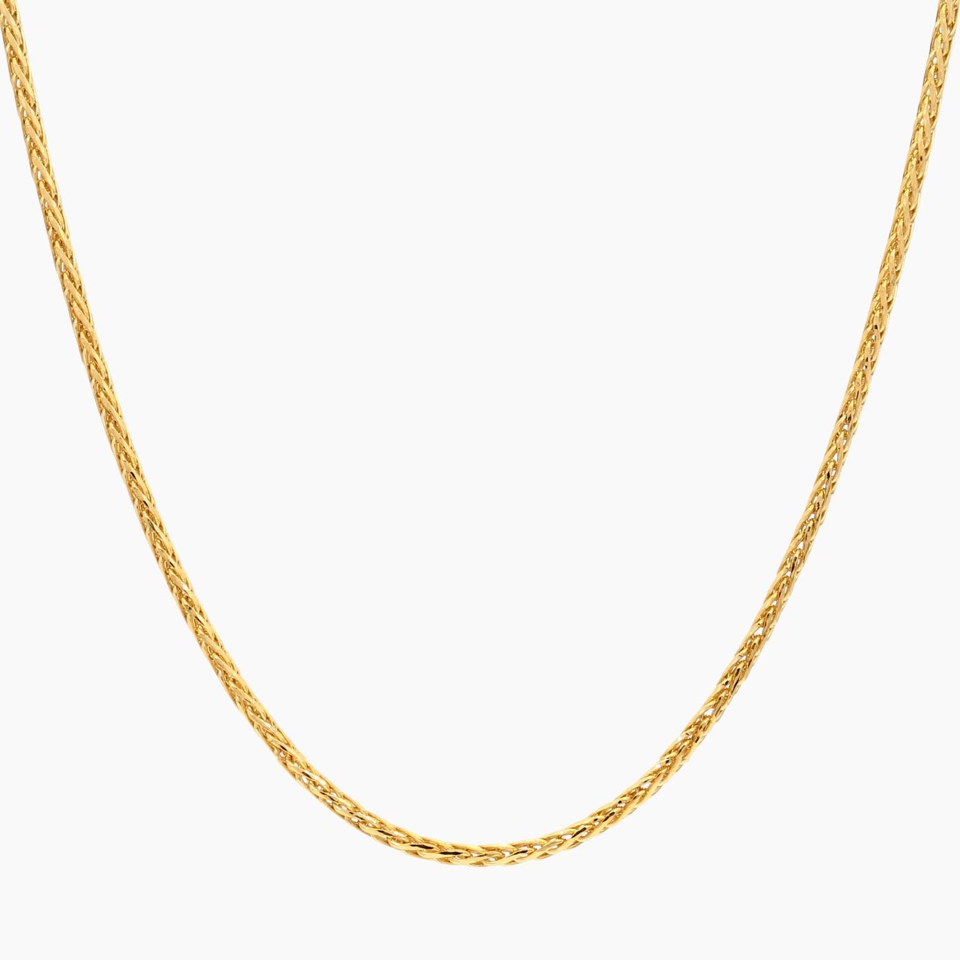 45cm 9 karat yellow gold wheat link chain