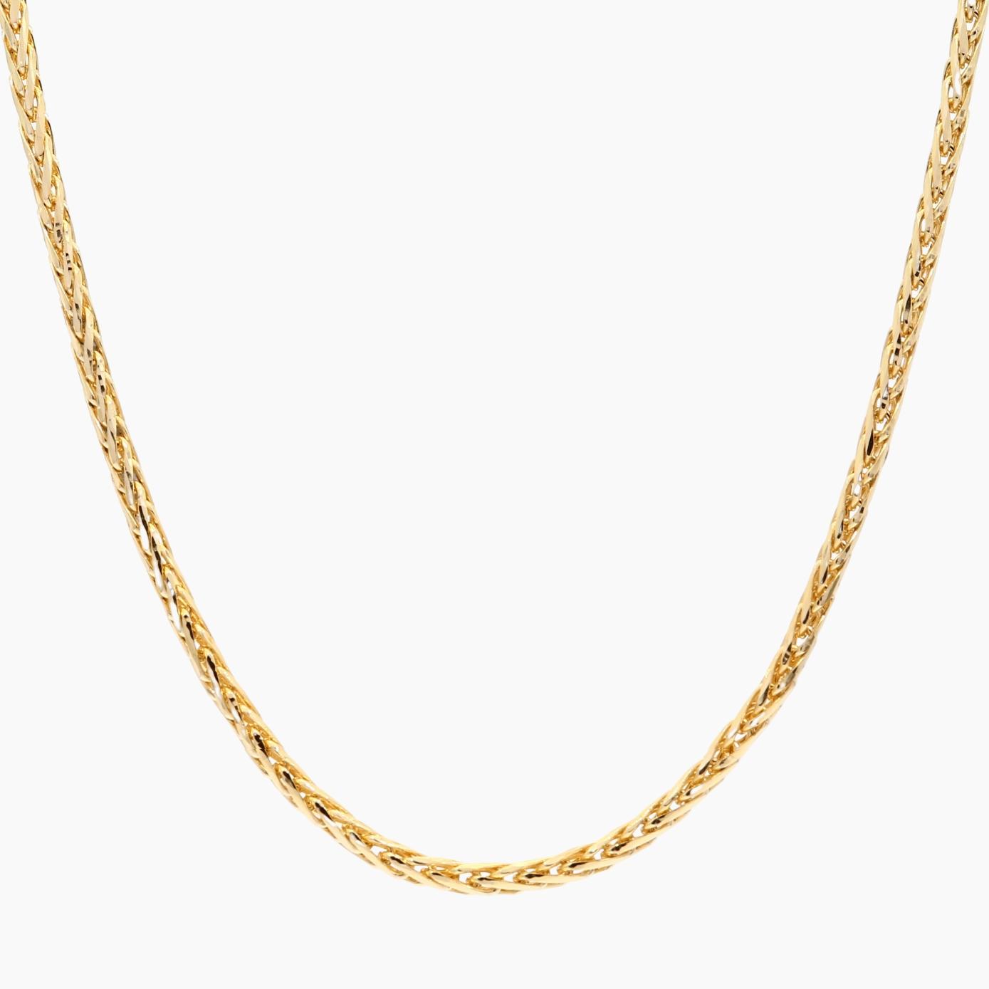 50cm 9 karat yellow gold wheat link chain