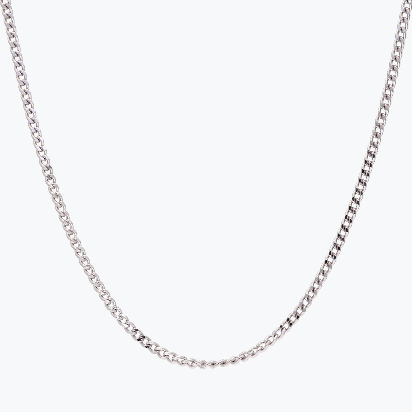 50cm 9 karat white gold grumette chain