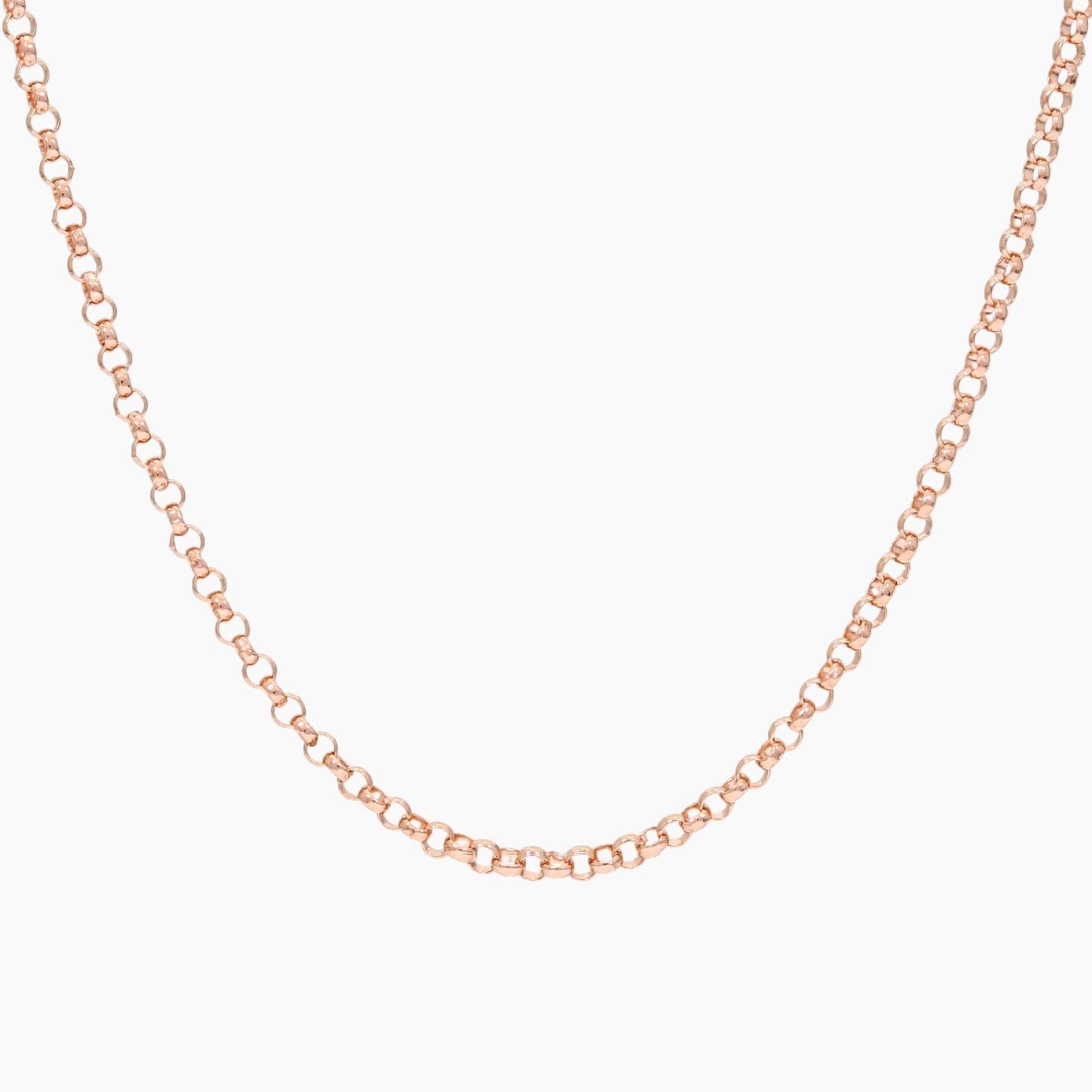 46cm 9 karat rose gold round belcher chain