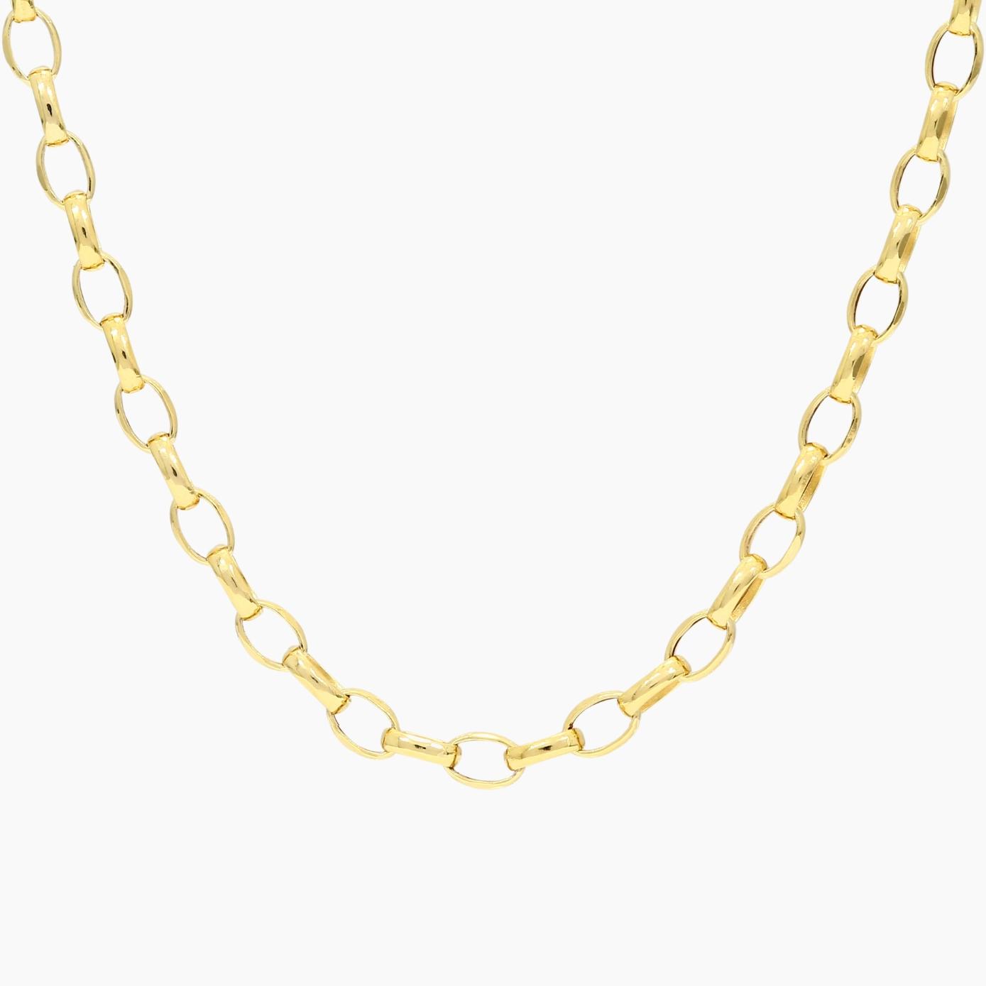 46cm 9 karat yellow gold oval belcher chain