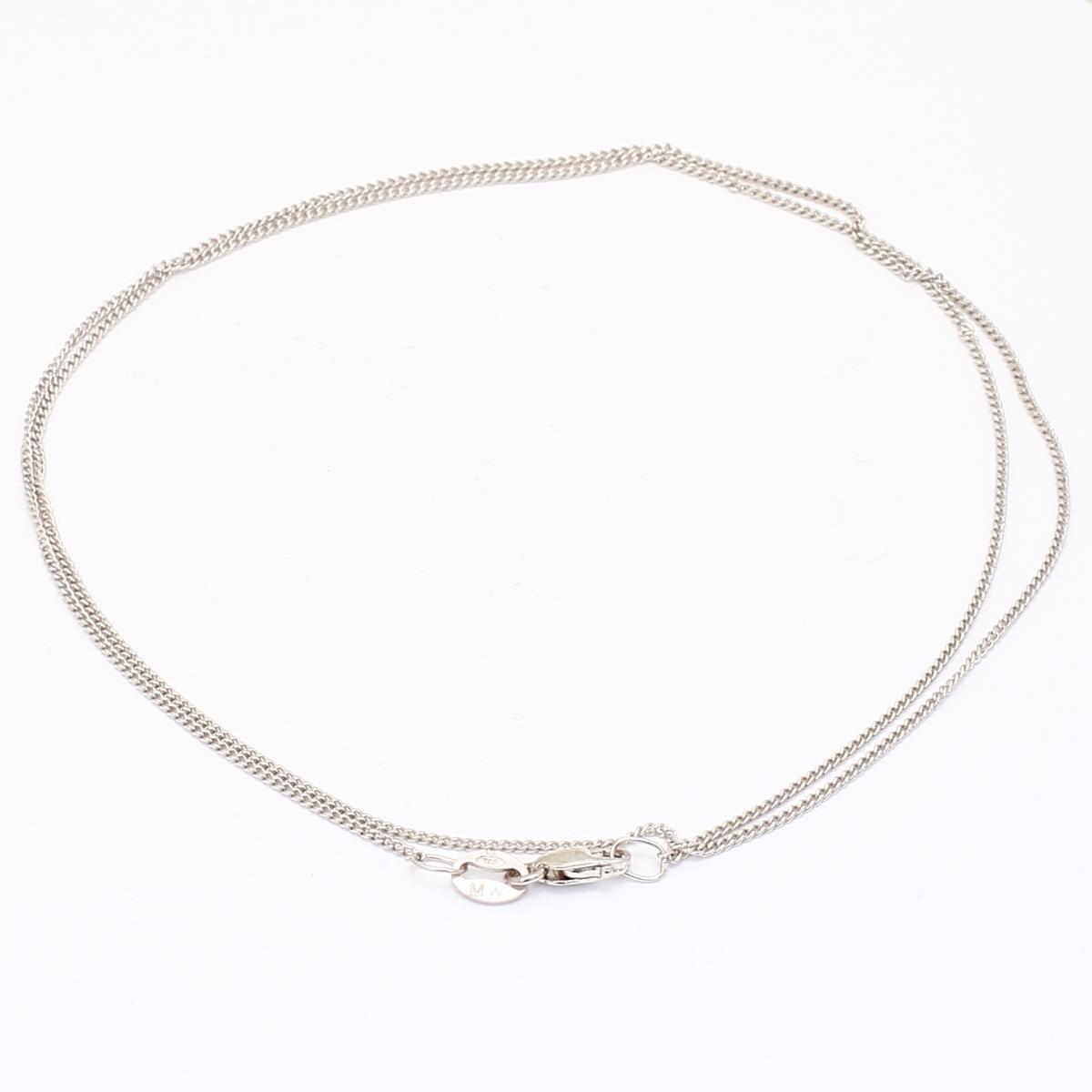 45cm 18 karat white gold diamond cut curb chain
