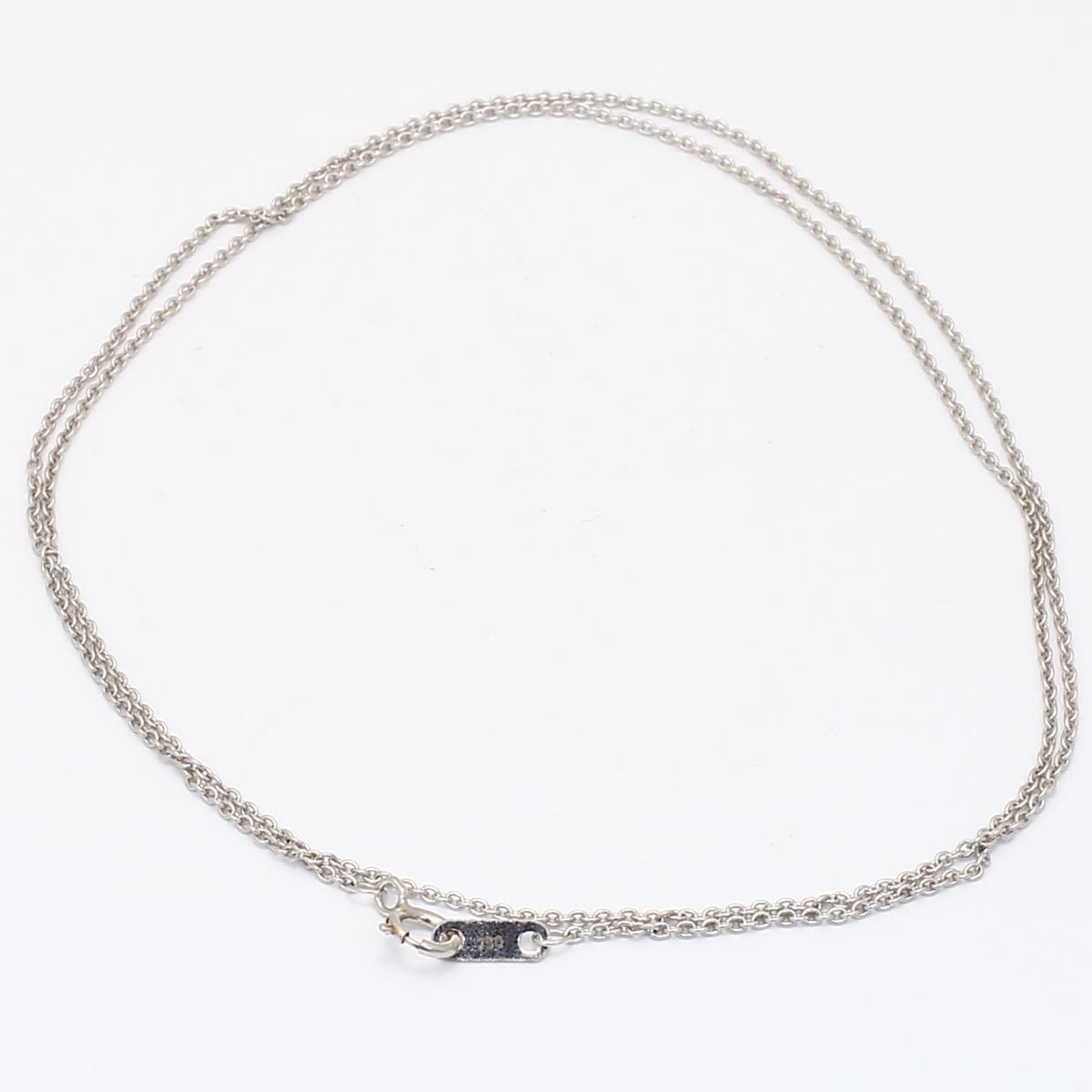 45cm 18 karat white gold trace chain