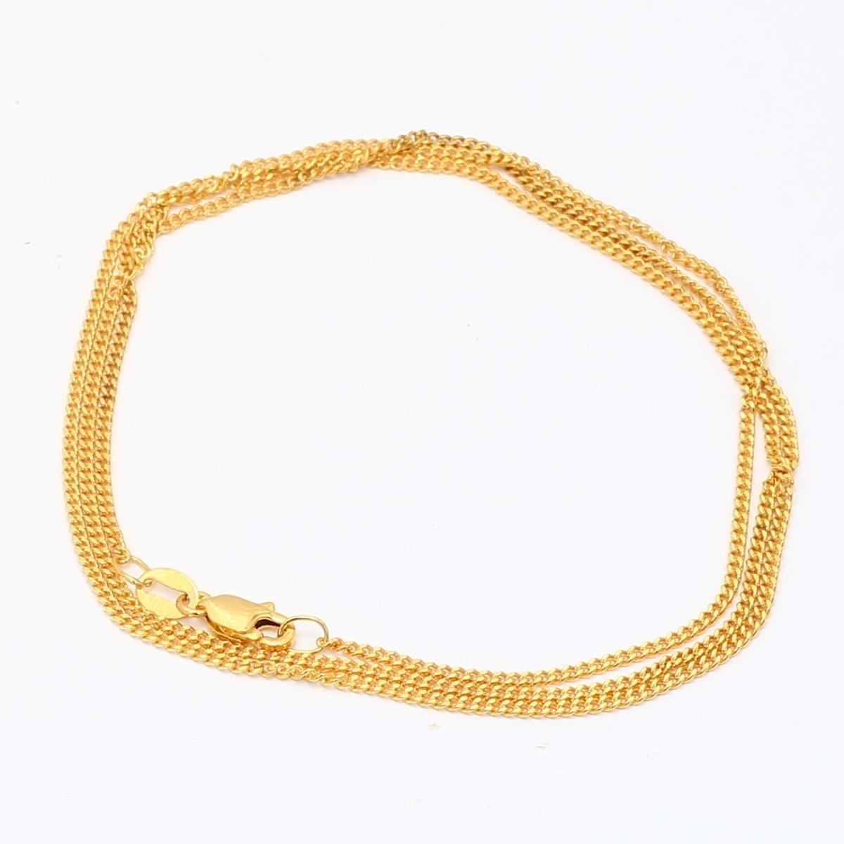 55cm 9 karat yellow diamond cut curb chain