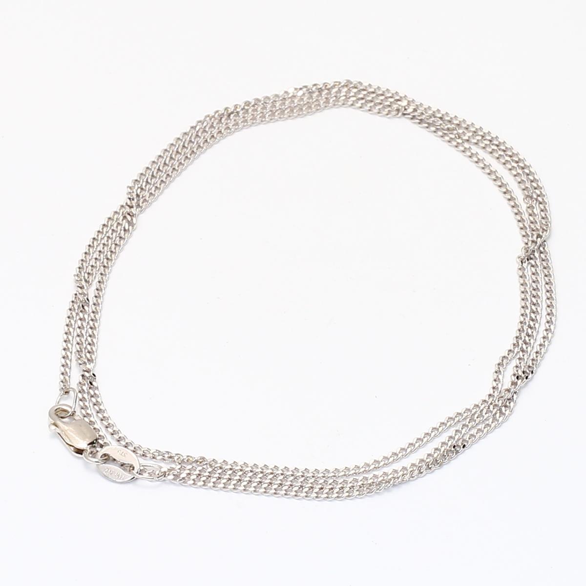 55cm 9 karat white gold diamond cut curb chain