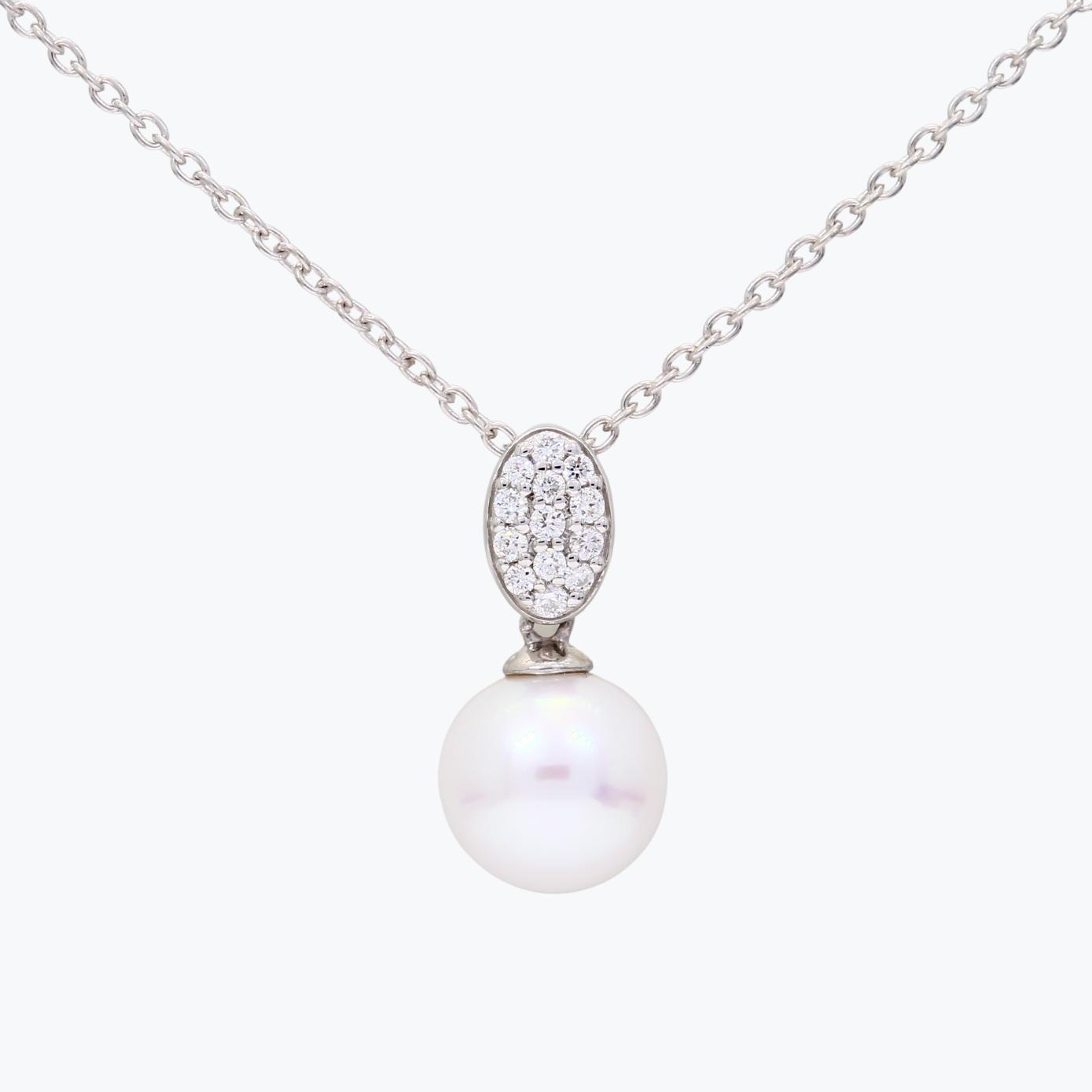 NXT Moana white fresh water pearl and white diamond necklace