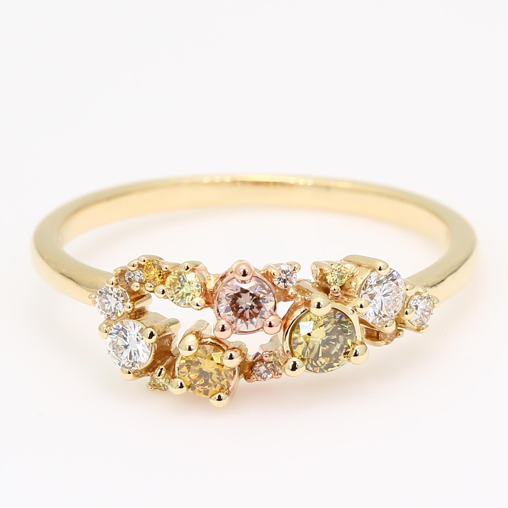 Reef rainbow diamond ring