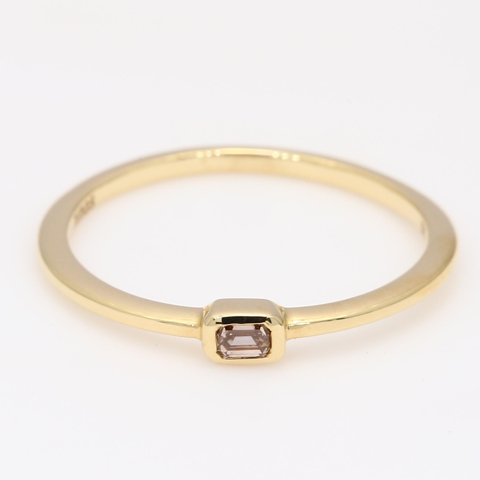 Emerald Armada emerald-cut champagne diamond stackable ring