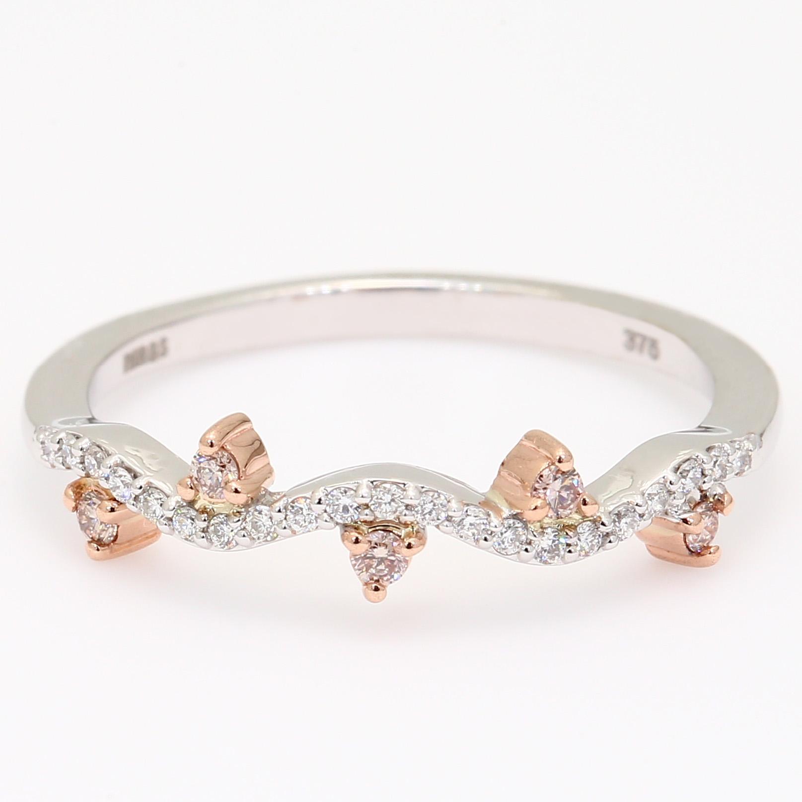 Raya white and Argyle champagne diamond ring