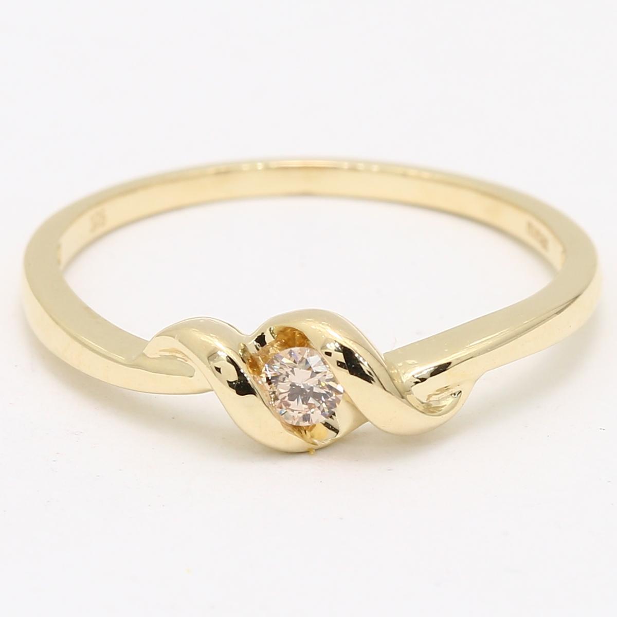 Temple champagne diamond twist promise ring