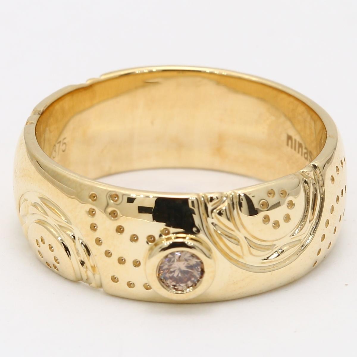 Oasis champagne diamond etched ring