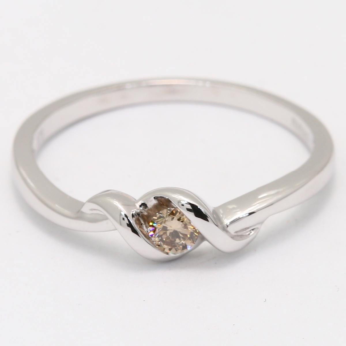 Temple champagne diamond promise ring