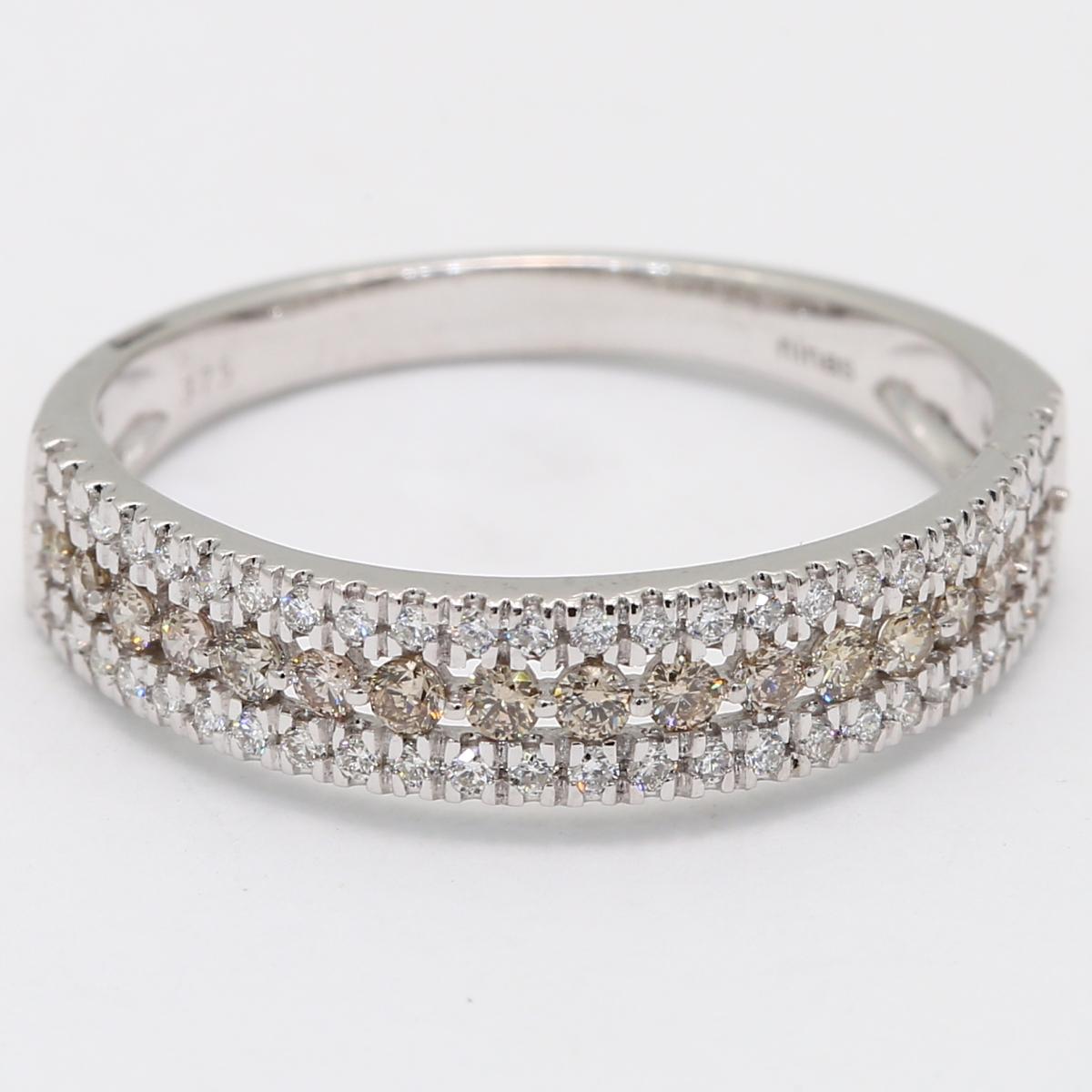 Leah Champagne and White Diamond Ring
