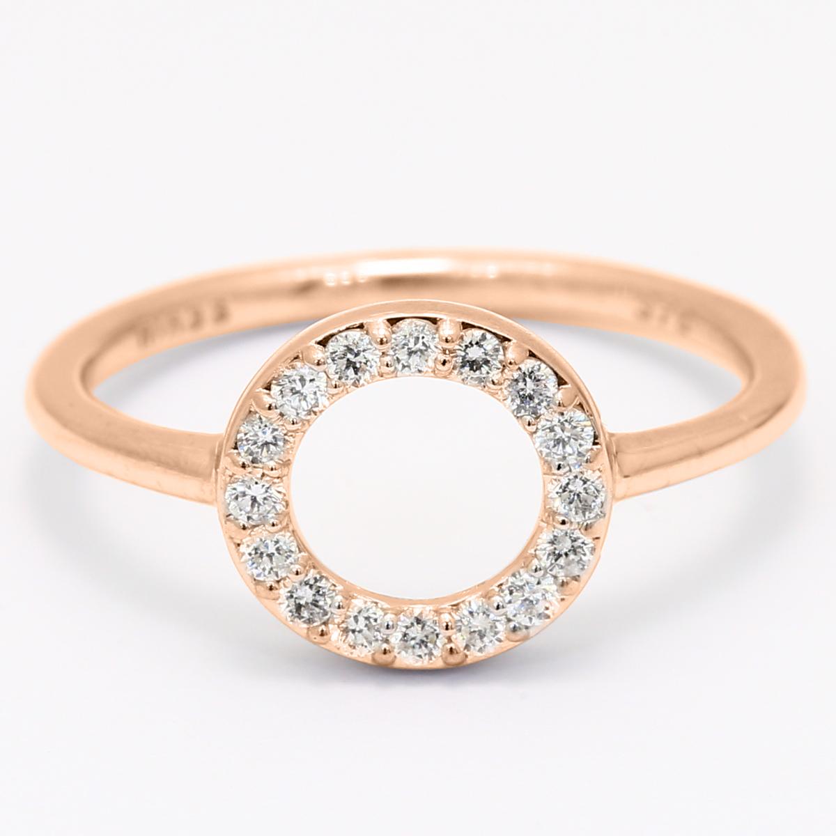 Flight white diamond circle ring