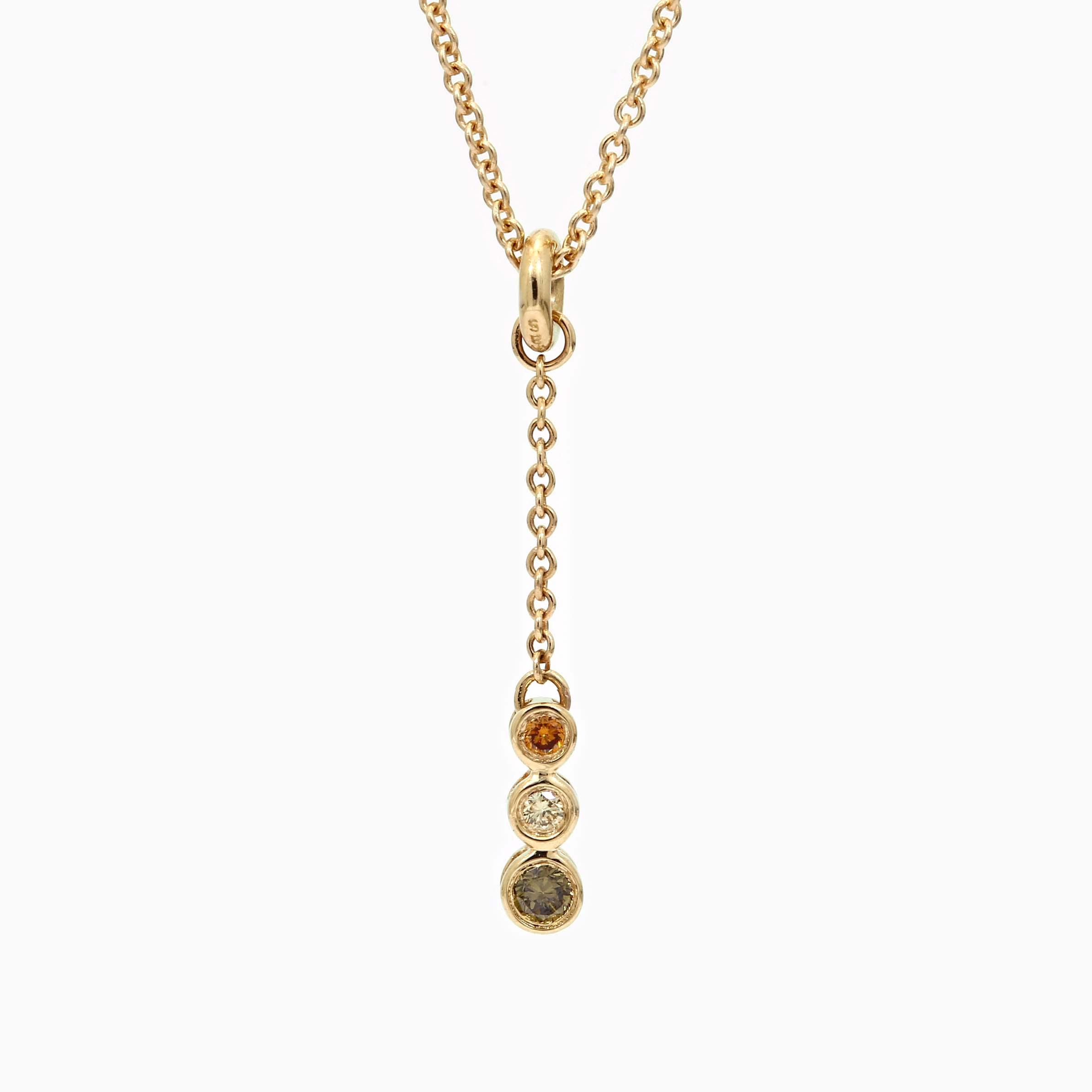 Cosmos rainbow diamond lariat drop necklace
