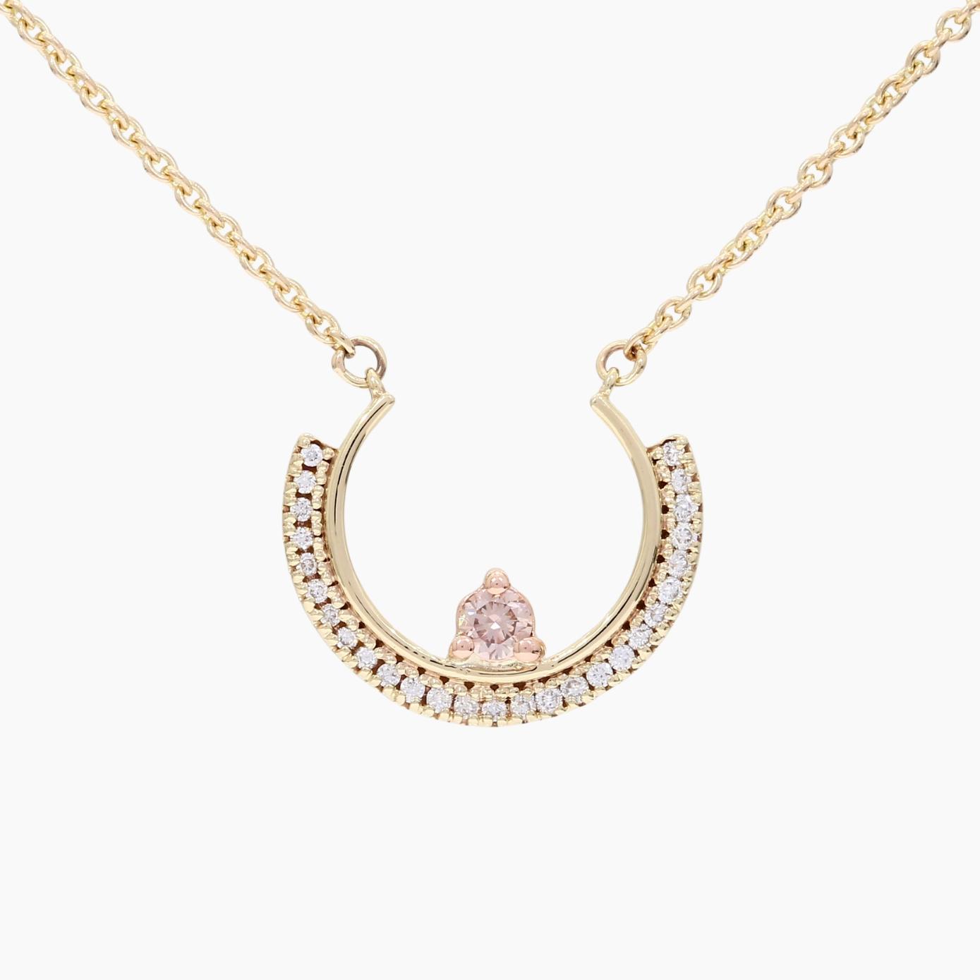 Roam white and Argyle champagne diamond necklace