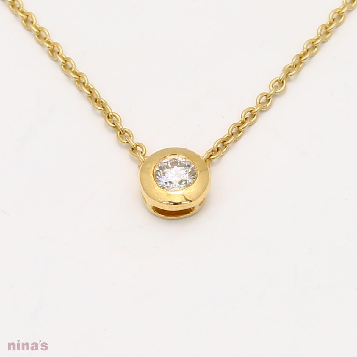 0.10 Carat Bezel Set White Diamond Lumiere Necklace