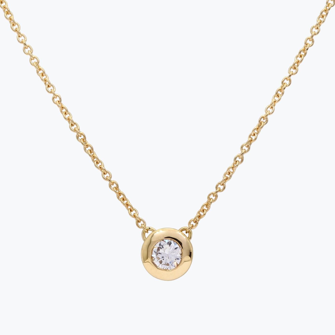 0.20 Carat bezel set white diamond lumiere necklace