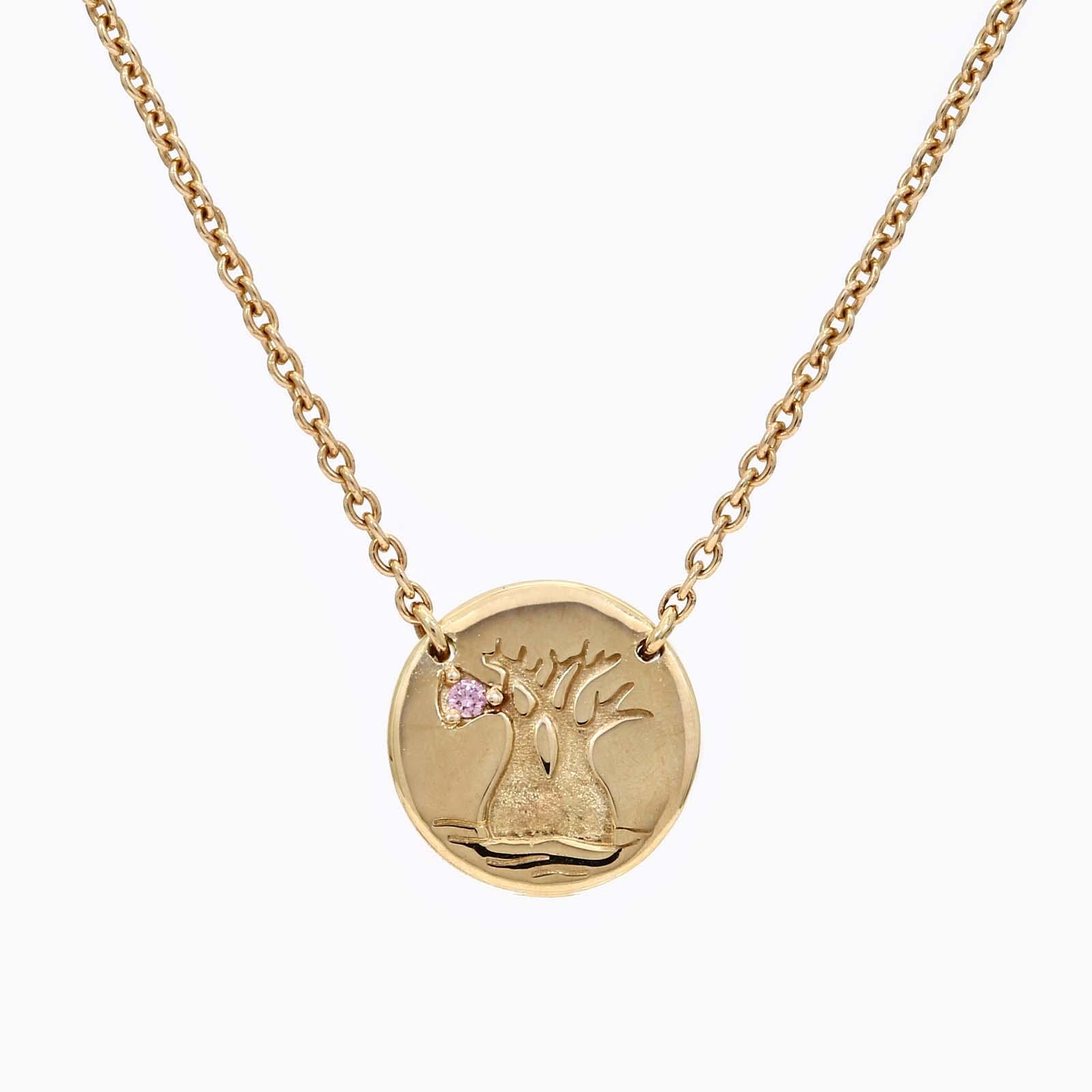 Boab medallion Argyle pink diamond necklace