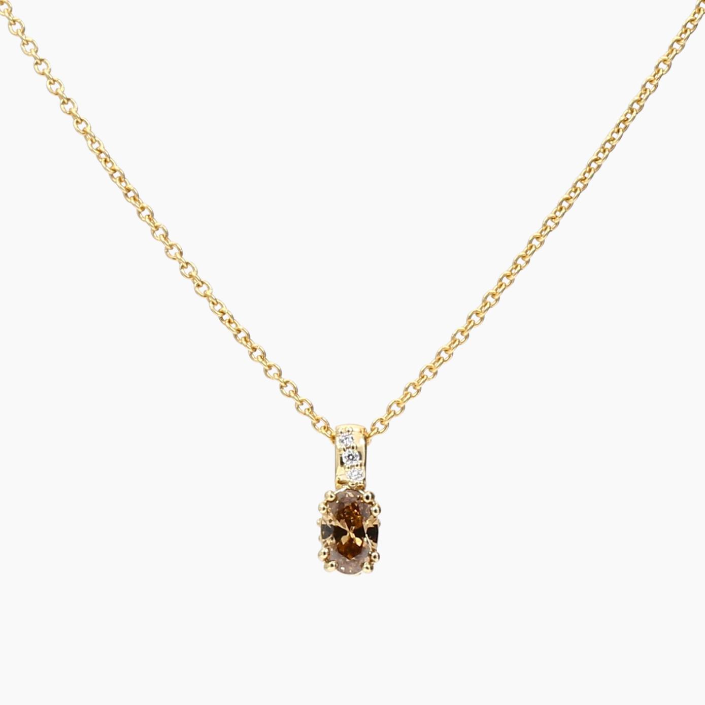 Chorus oval cut champagne diamond necklace