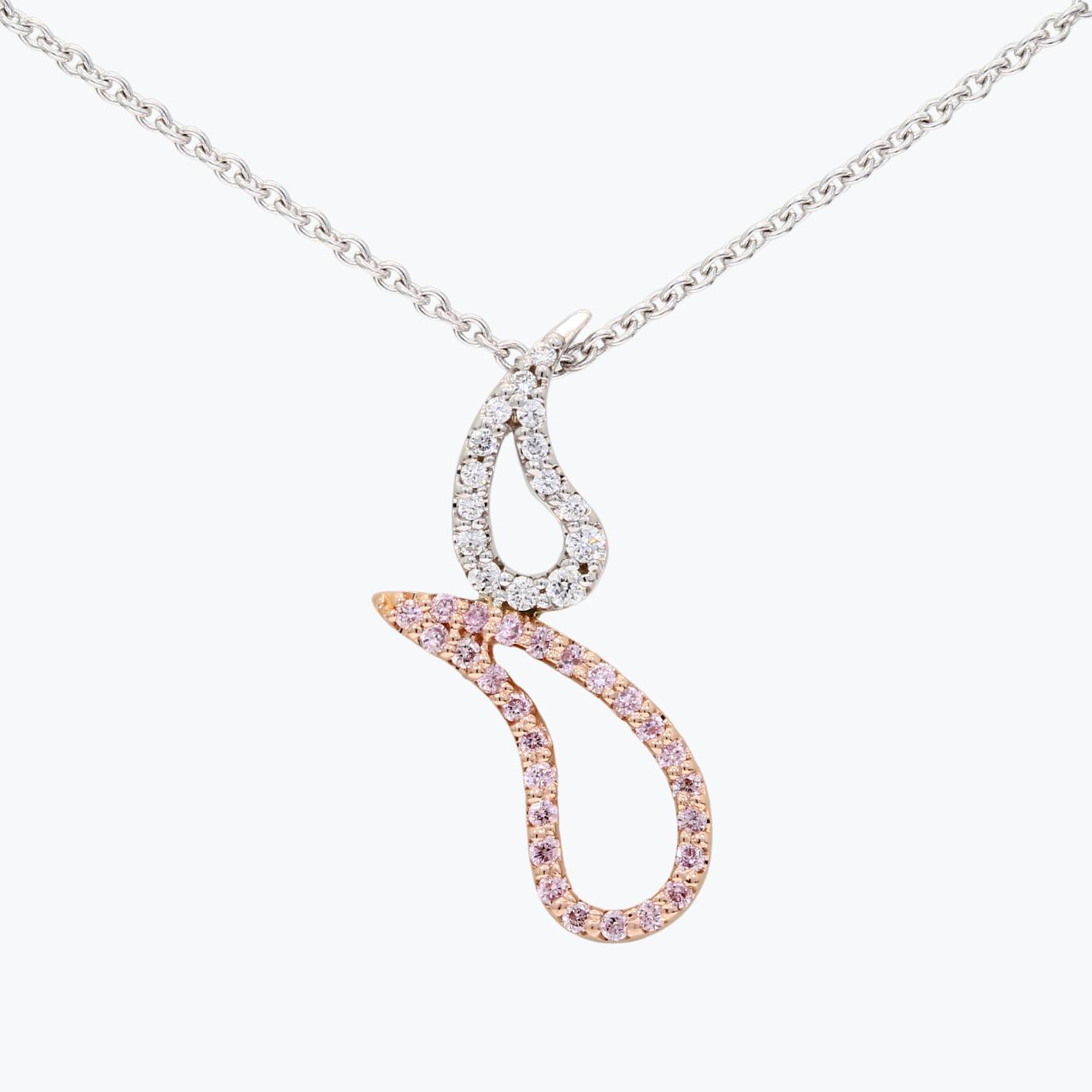 Paisley Argyle pink and white diamond necklace
