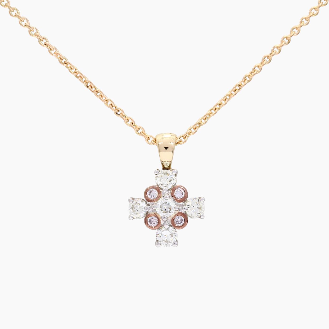North white and Argyle pink diamond pendant