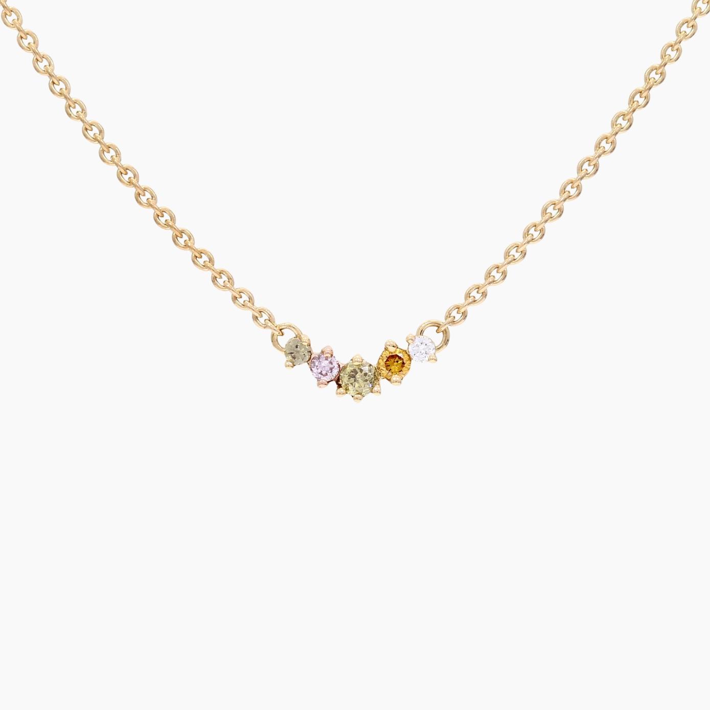 Celestial rainbow diamond necklace