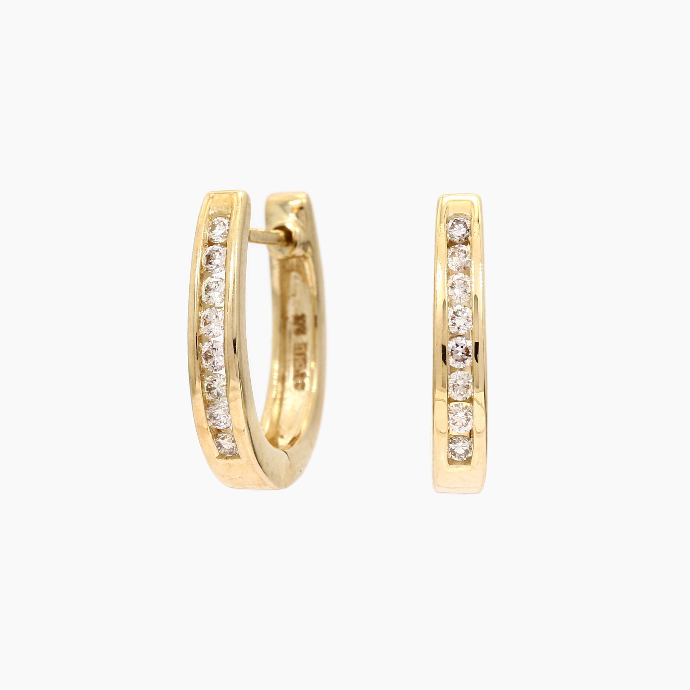 Peyton champagne diamond huggie earrings