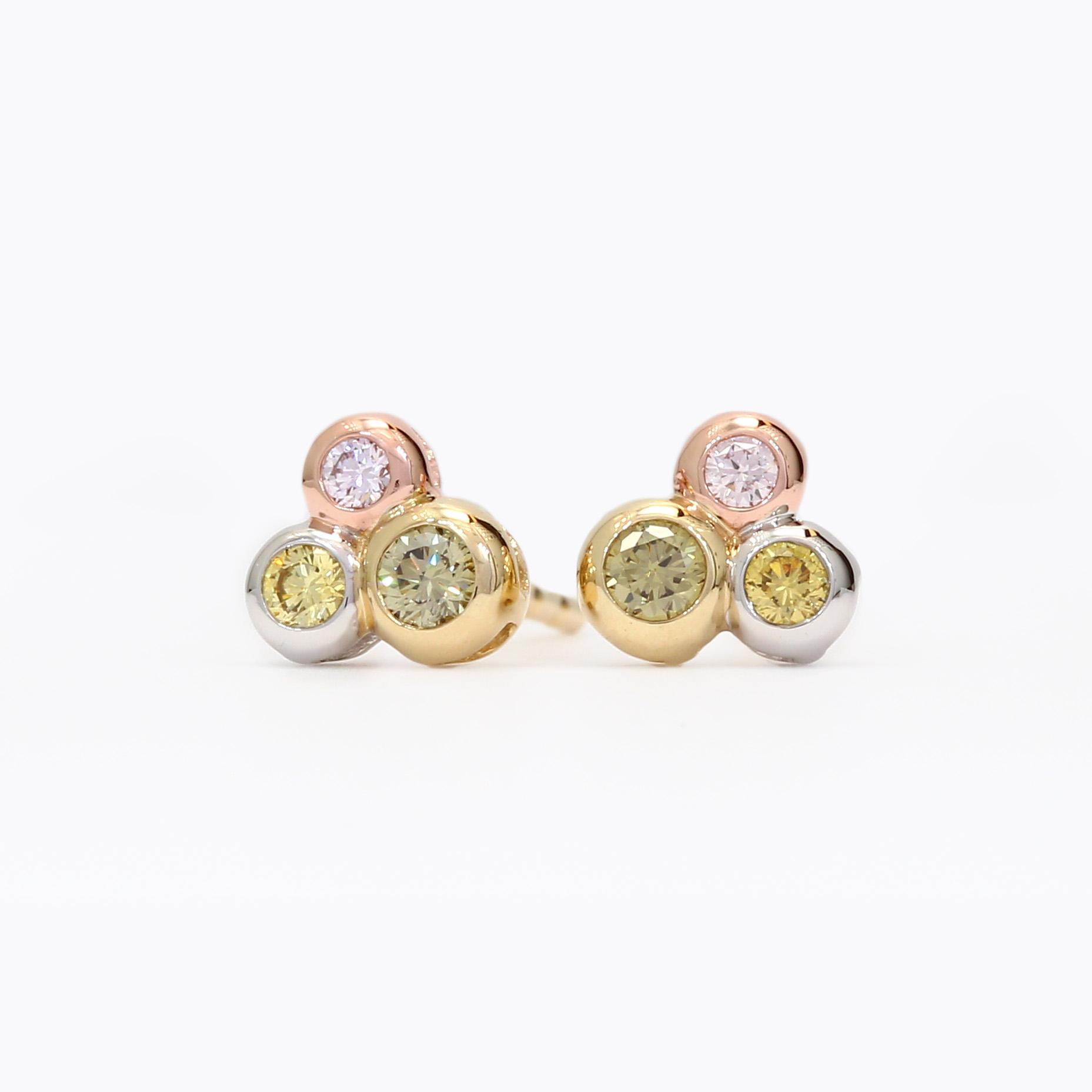 Fizz rainbow diamond stud earrings