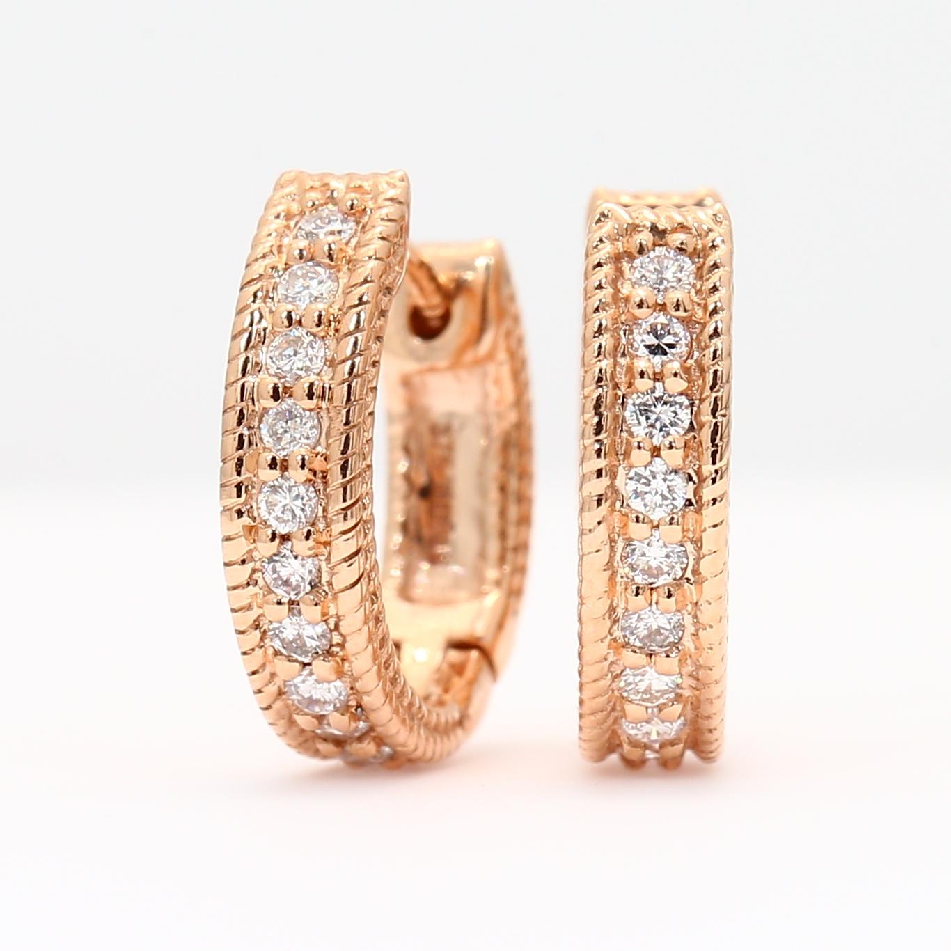 Indiana white diamond huggie earrings