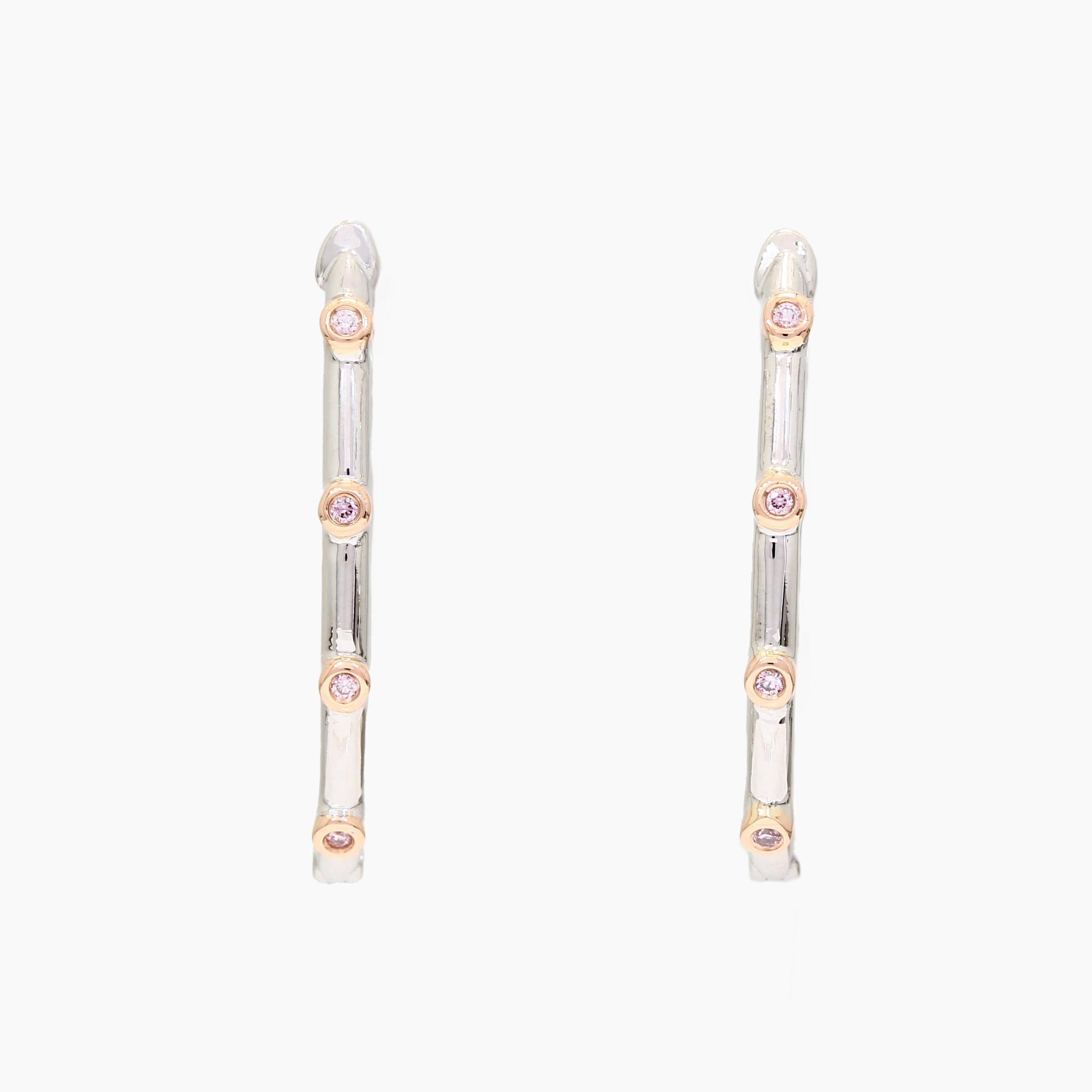 Lyre Argyle pink diamond hoop earrings