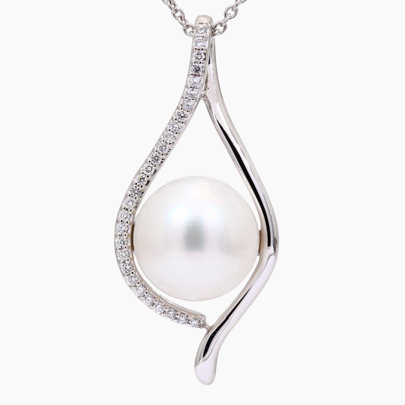 Embrace white South Sea pearl and white diamond necklace
