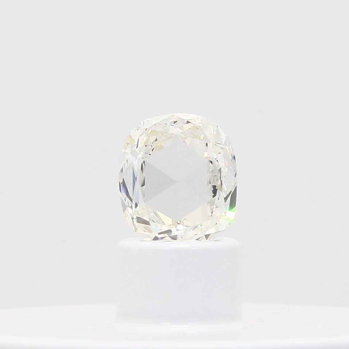 0.73 Carat rose cut cushion cut white diamond