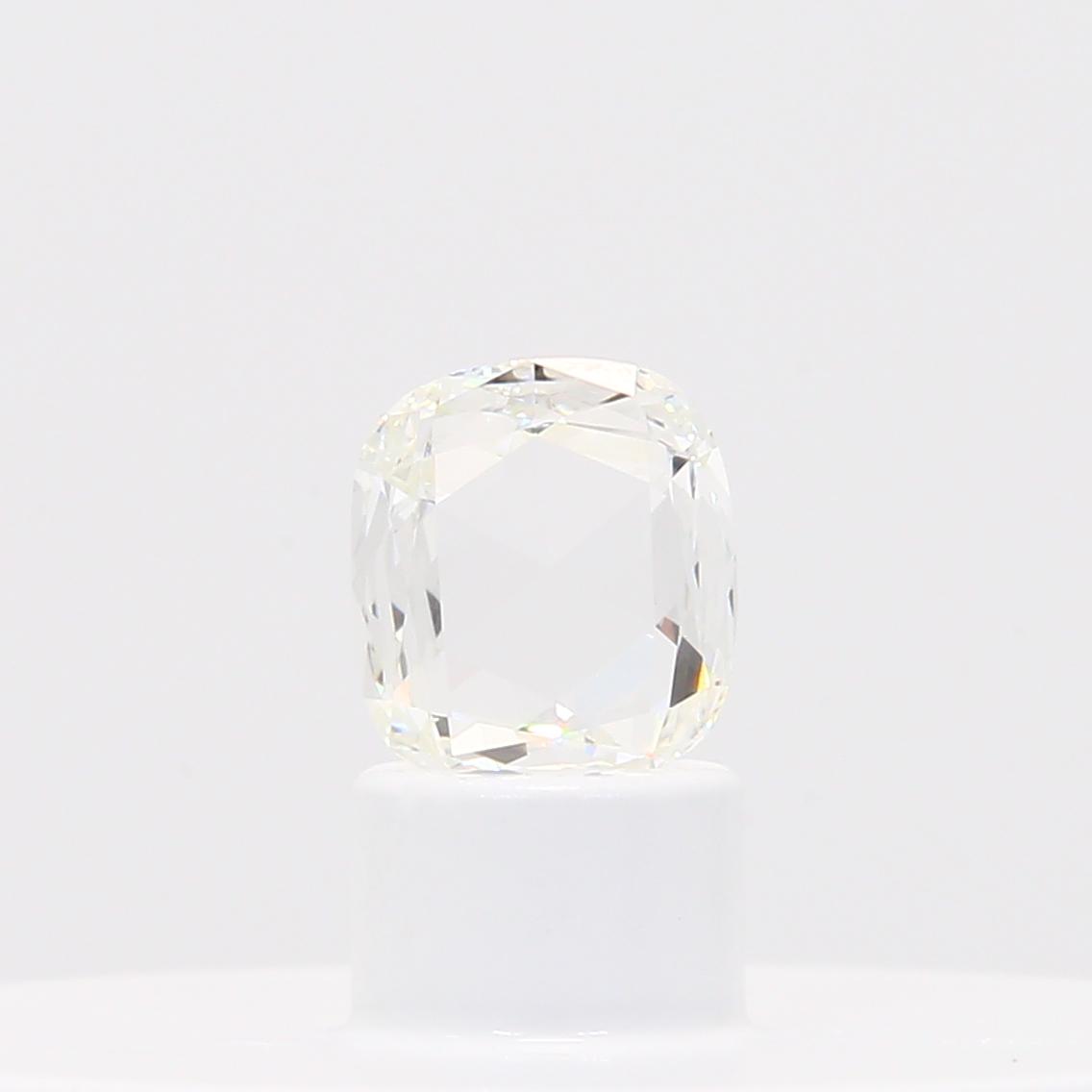 0.72 Carat rose cut cushion cut white diamond