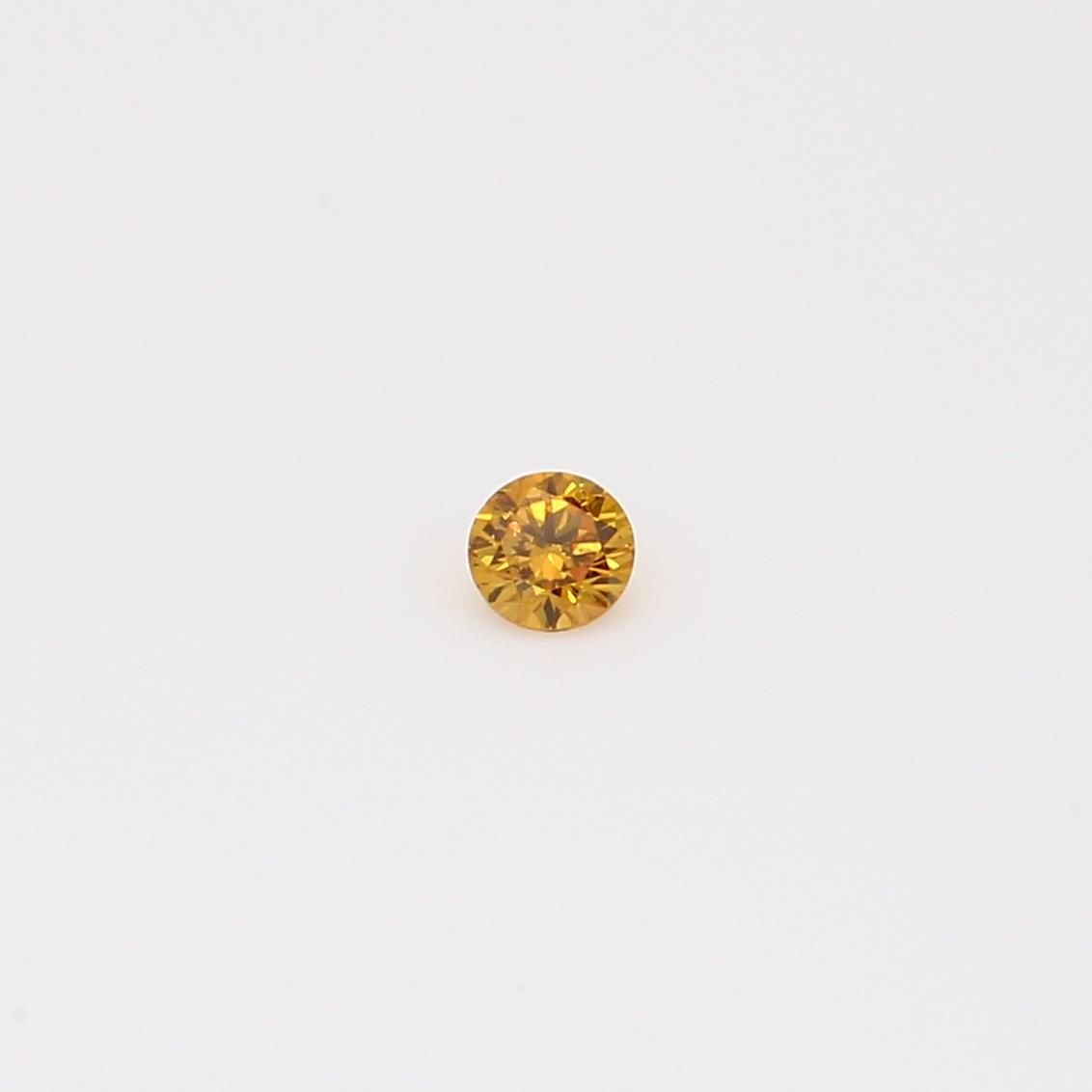 0.03 Carat round-cut fancy intense orange diamond