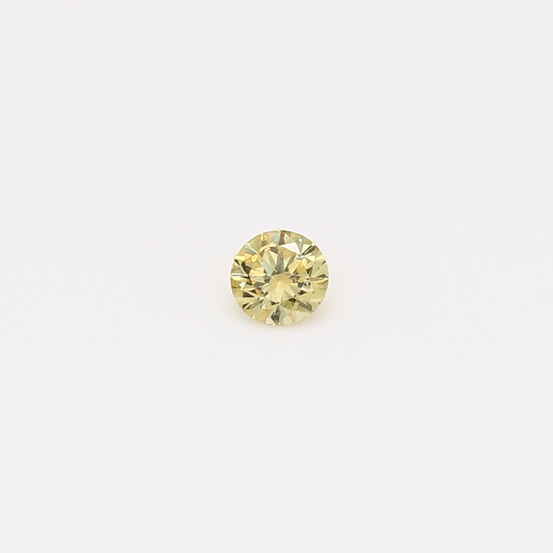 0.11 Carat round-cut fancy yellow diamond
