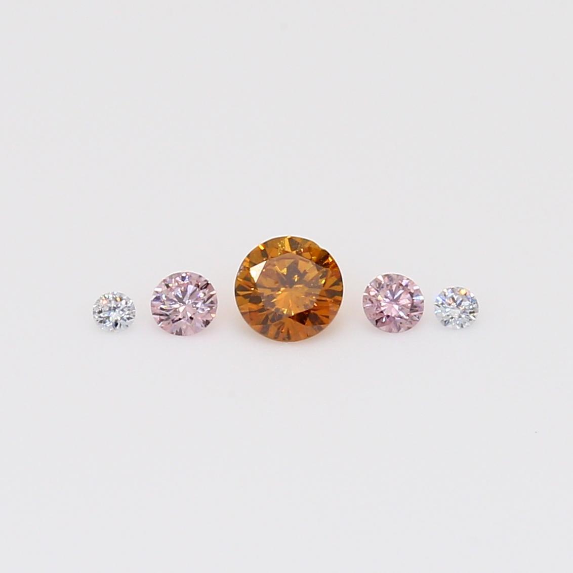 0.20 Total carat parcel of round-cut rainbow diamonds