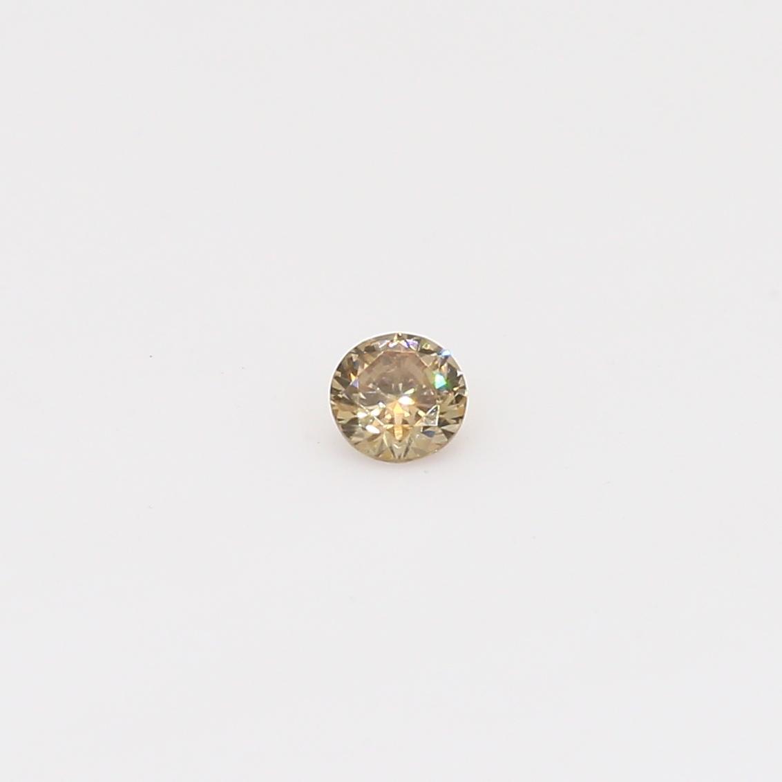0.10 Carat round cut champagne diamond