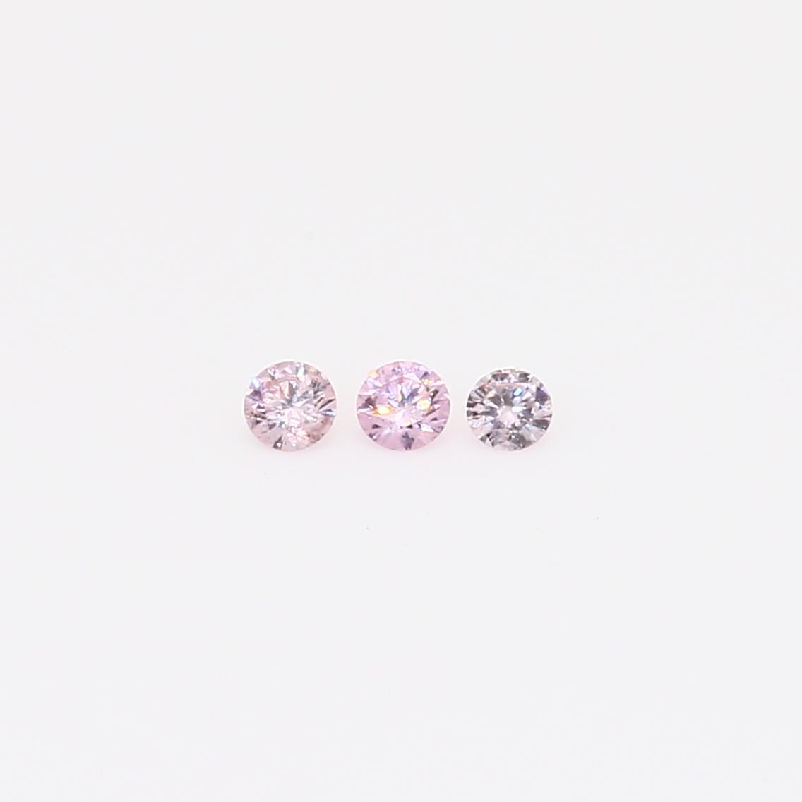 0.07 Total carat trio of round-cut FPP Argyle pink diamonds