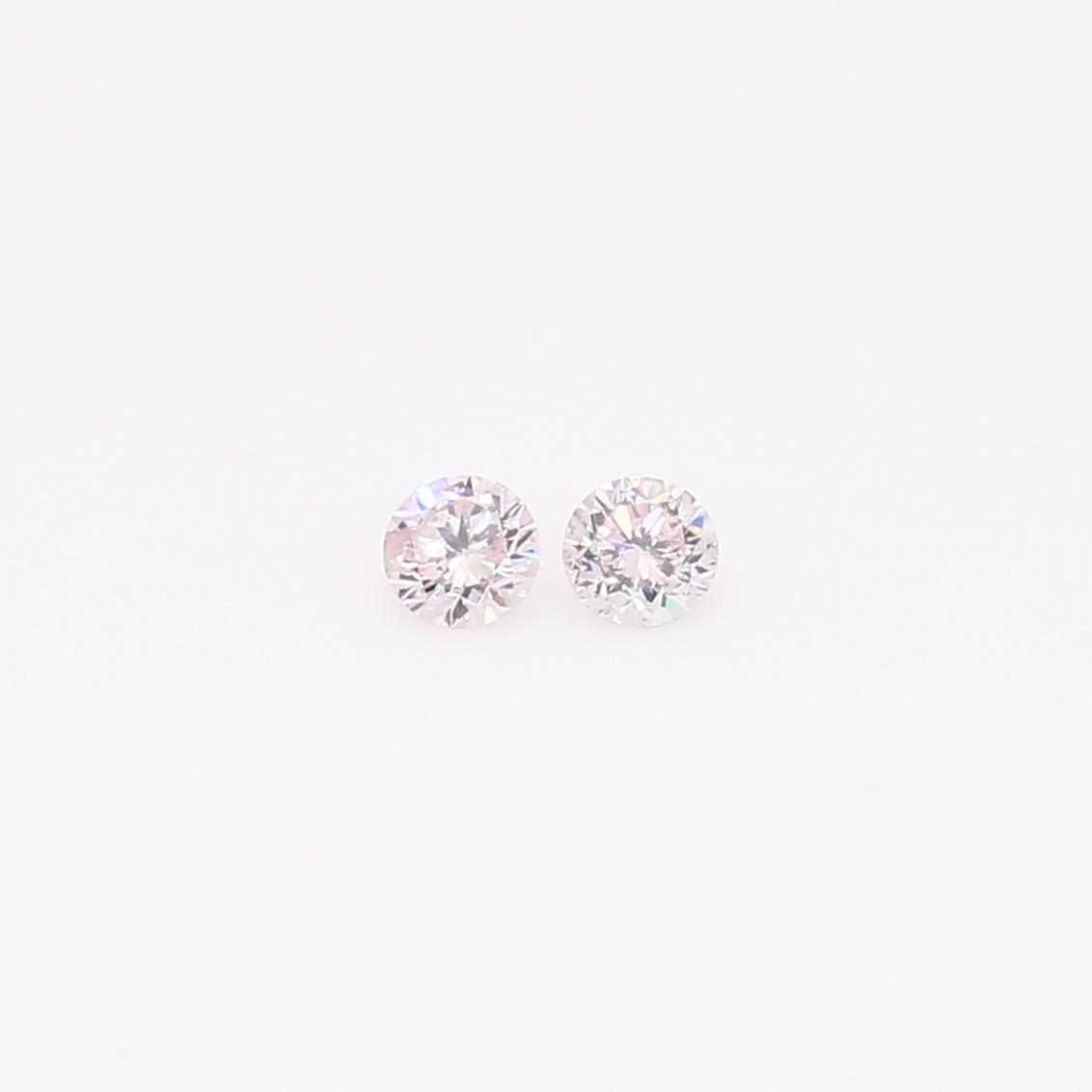 0.11 Total carat pair of round-cut FLP Argyle pink diamonds